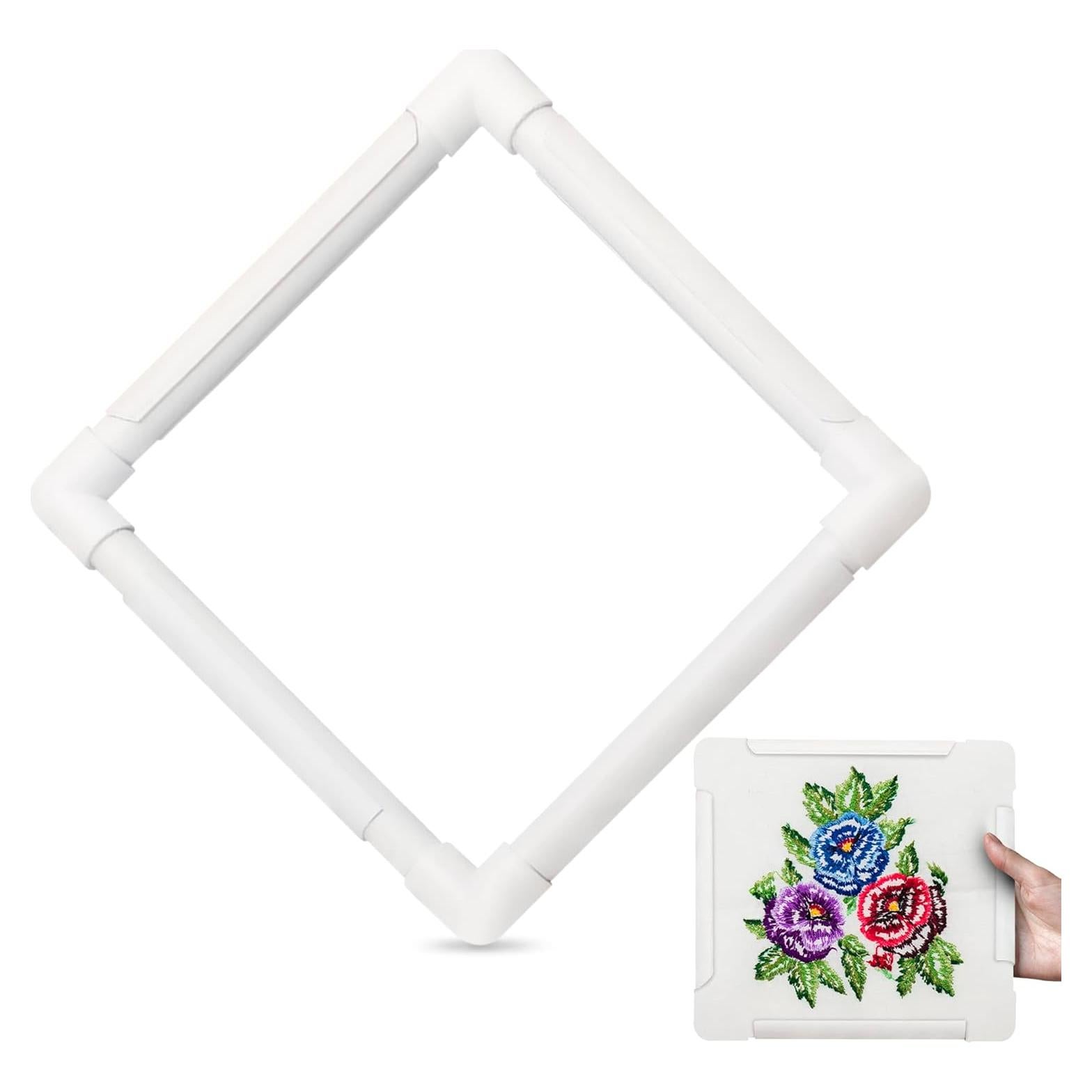 Aro de Bordado Cuadrado BURIUS 27.94 cm Blanco Reutilizable