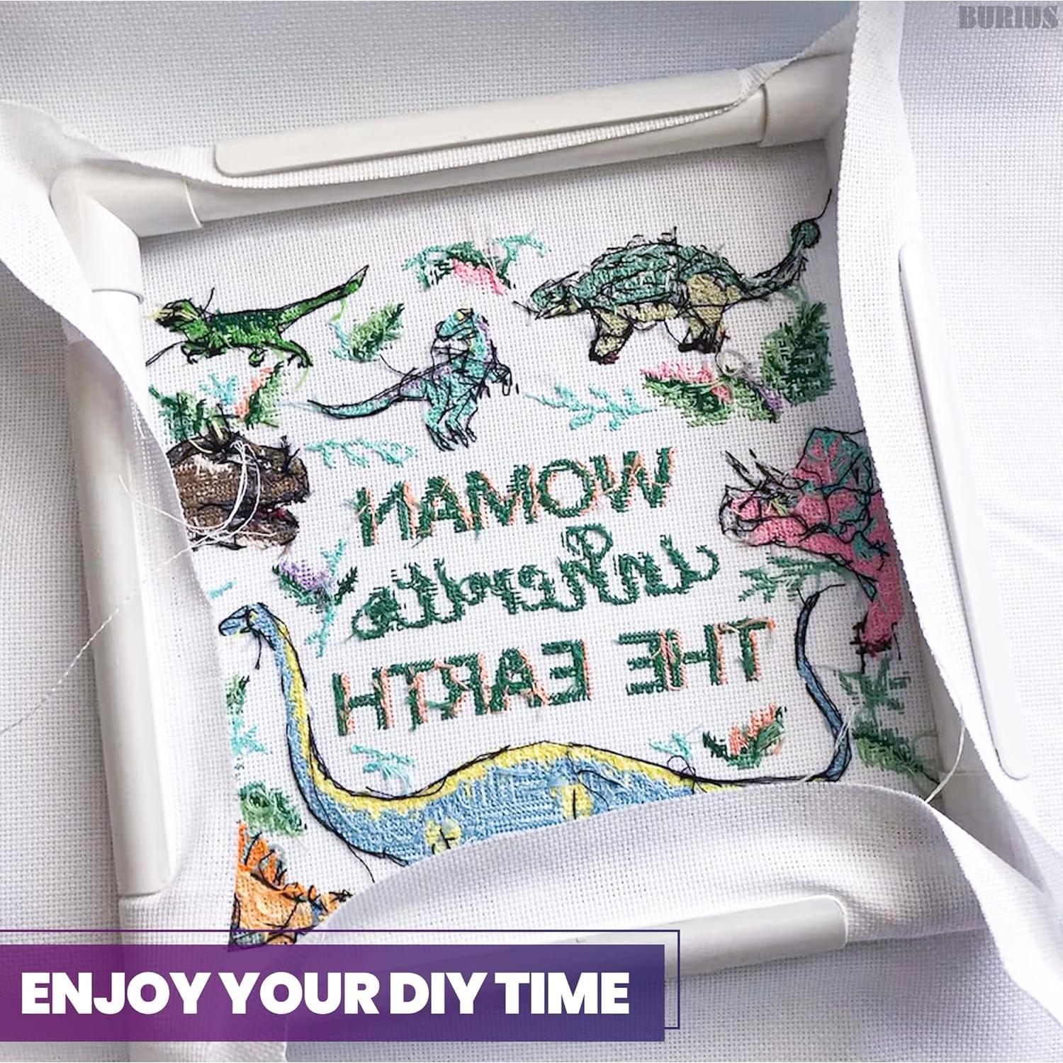 Aro de Bordado Cuadrado BURIUS 27.94 cm Blanco Reutilizable