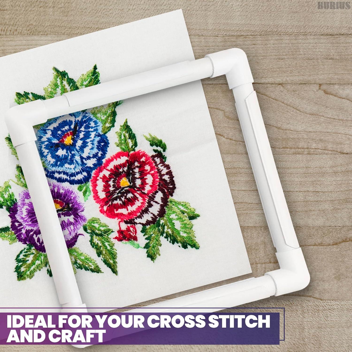 Aro de Bordado Cuadrado BURIUS 27.94 cm Blanco Reutilizable