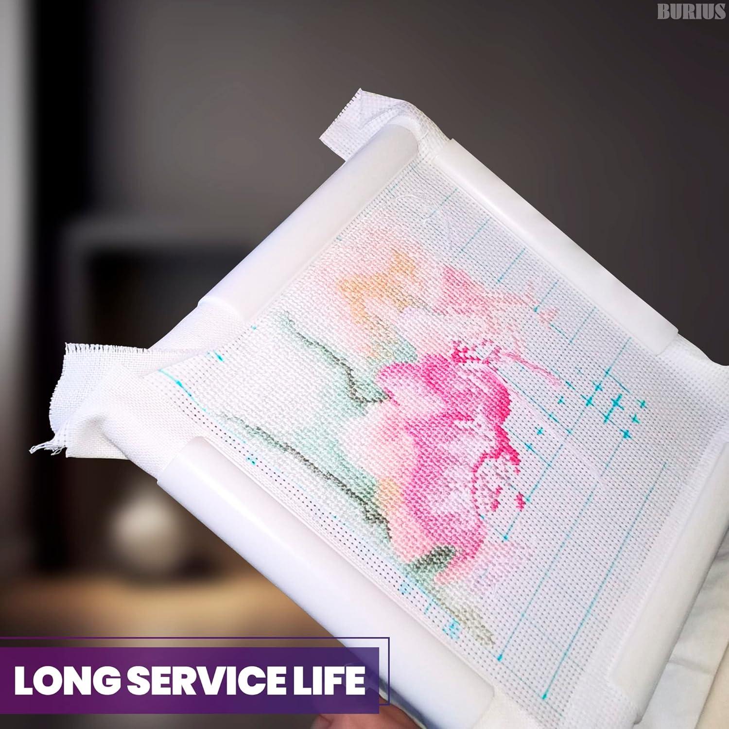 Aro de Bordado Cuadrado BURIUS 27.94 cm Blanco Reutilizable