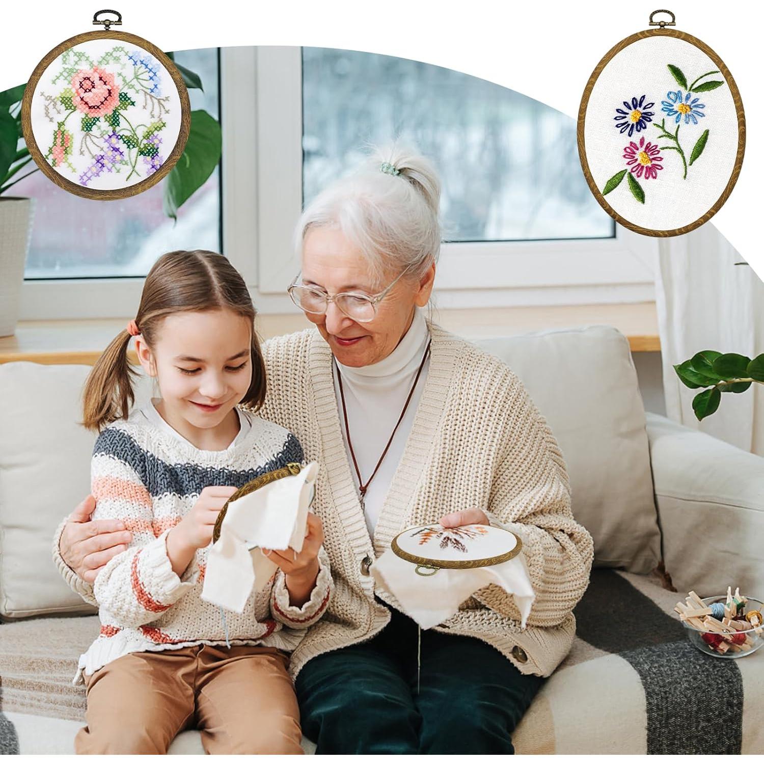 Aros de Bordado Faylapa 5 Pcs Redondos y Ovalados 10-19 cm