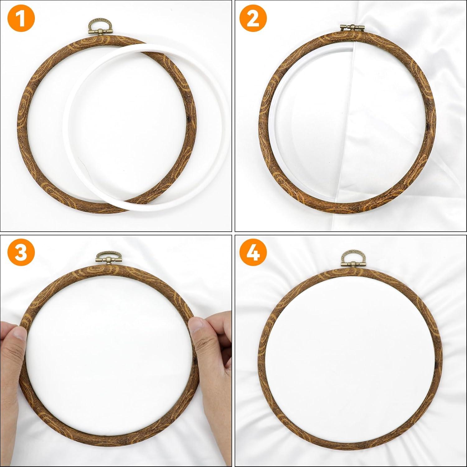 Aros de Bordado Faylapa 5 Pcs Redondos y Ovalados 10-19 cm