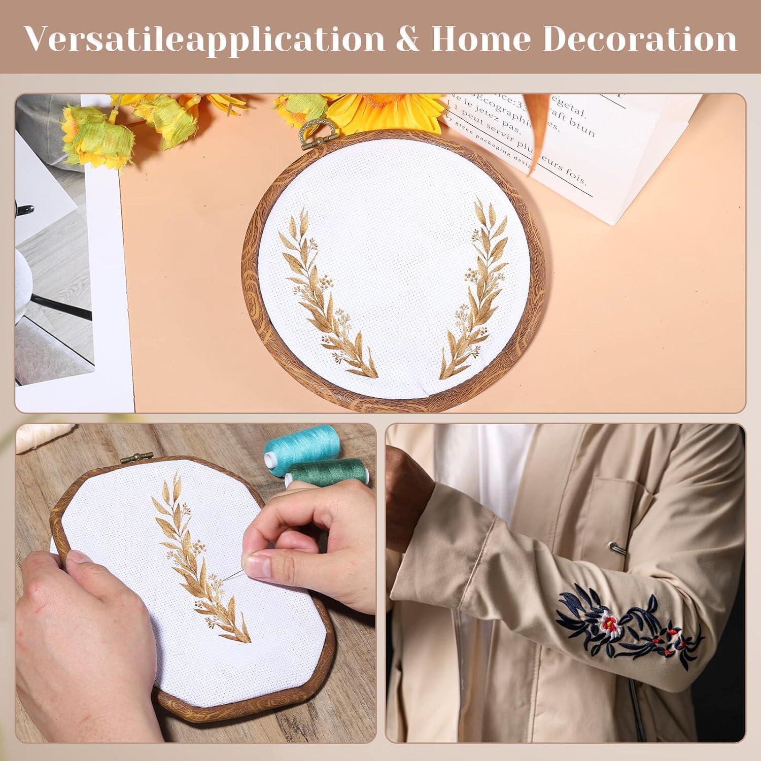 9 Aros de Bordado Imitación Madera Josojoou - Varios Tamaños