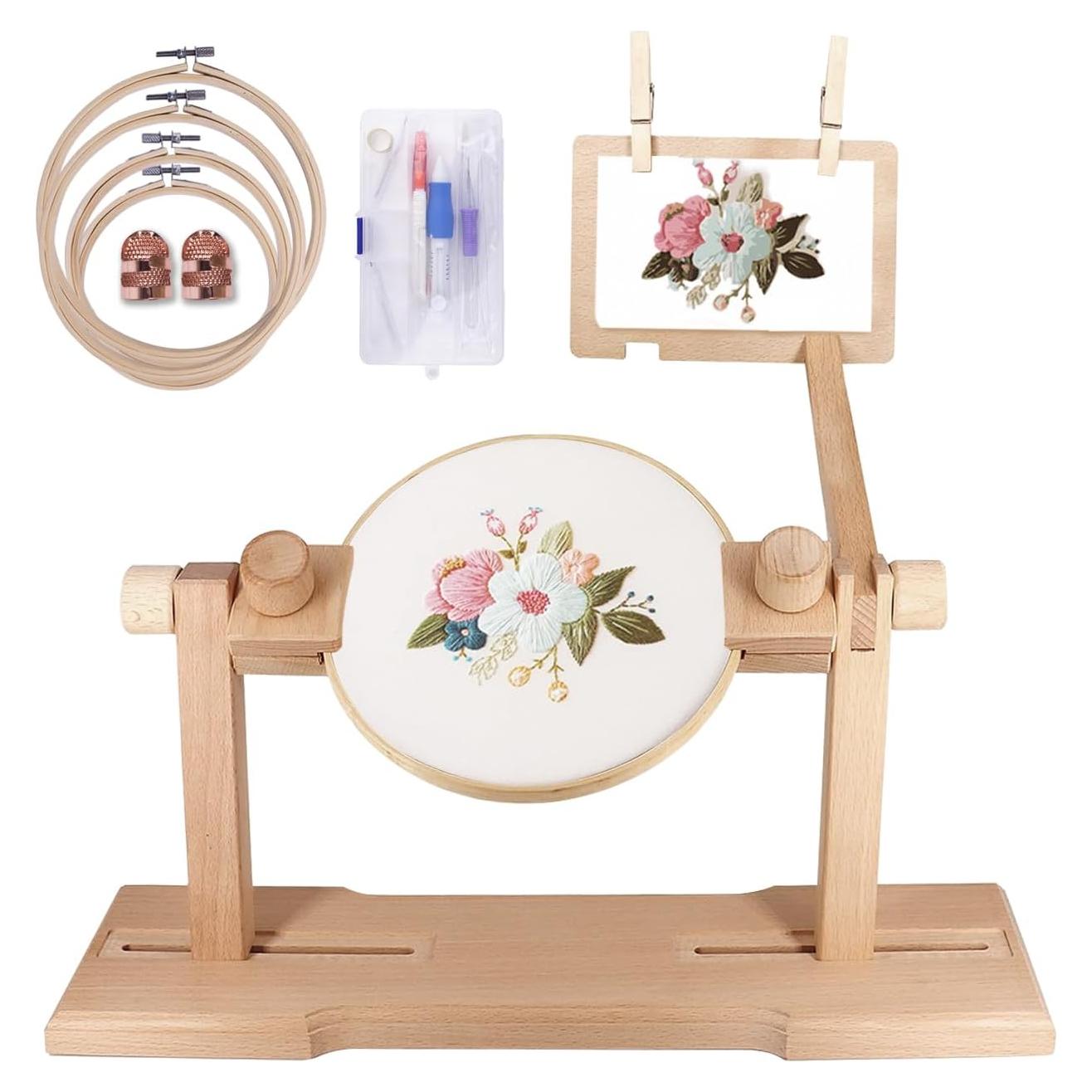 Kit de Soporte de Aro de Bordado WodGod con 4 Aros y Herramientas