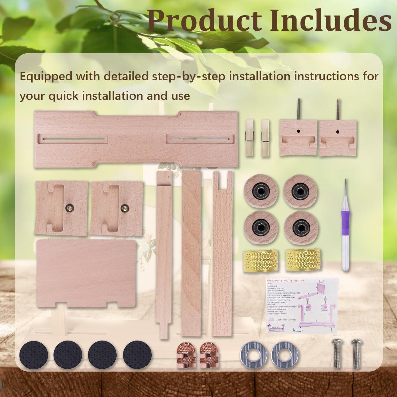 Kit de Soporte de Aro de Bordado WodGod con 4 Aros y Herramientas