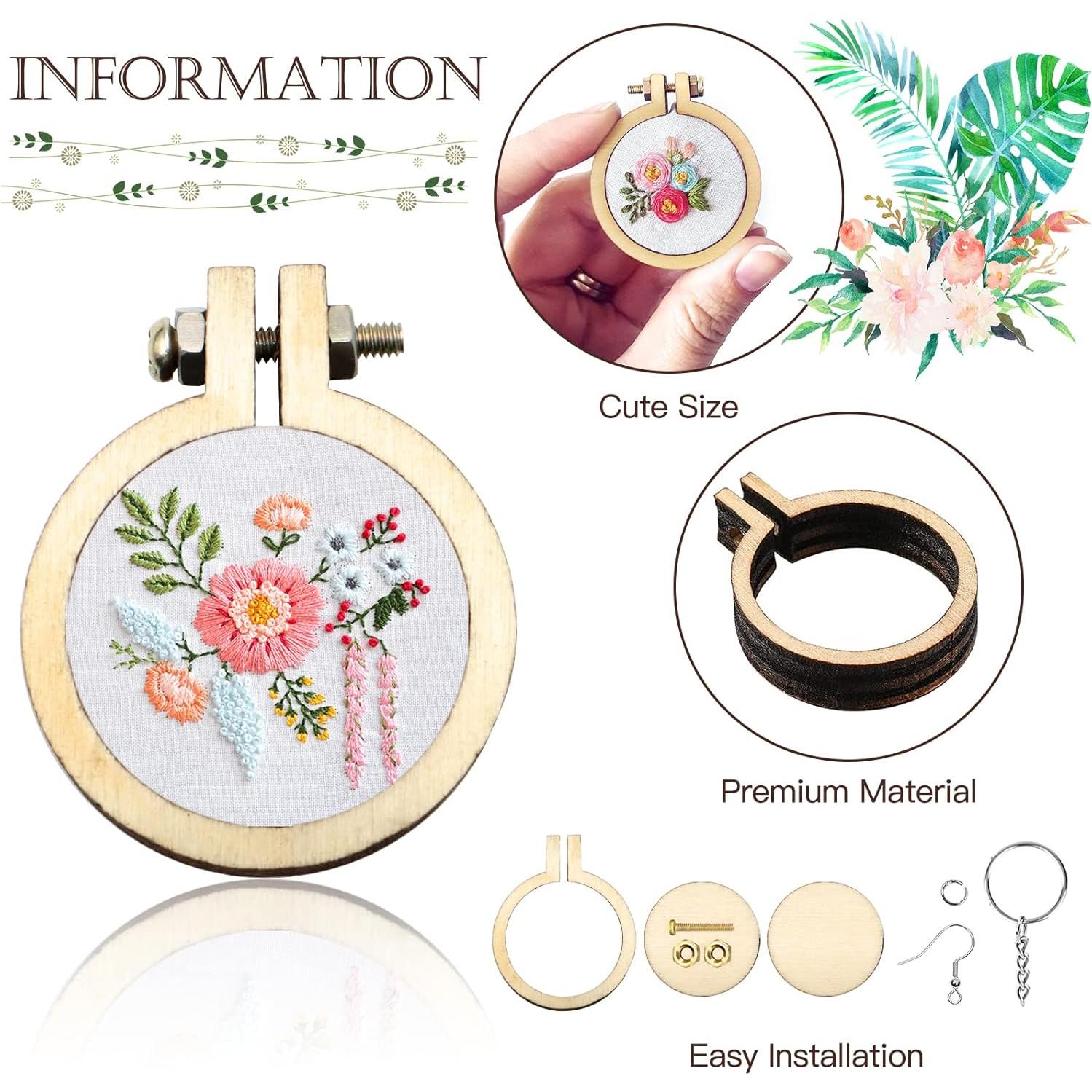 ZOCONE 20 Paquetes Aros de Bordado de Madera Redondos