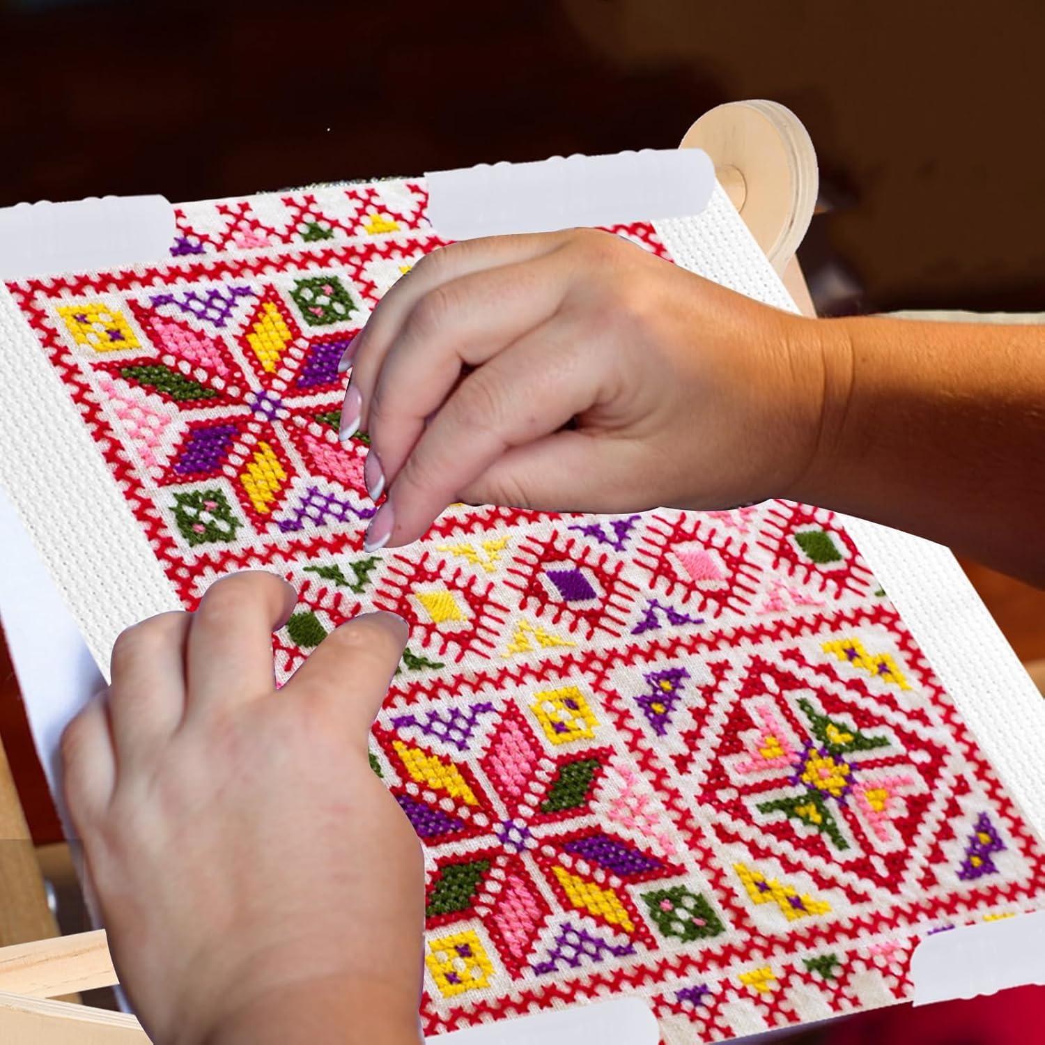 Adjustable Embroidery Table Stand,Cross Stitch Hoop Stand,Wood Embroidery Holder,Cross Stitch Frame for Lap or Table Top Cross Stitch or Tapestry Needlepoint Embroidery,2 Sizes Rod ( 11.8" and15.75)