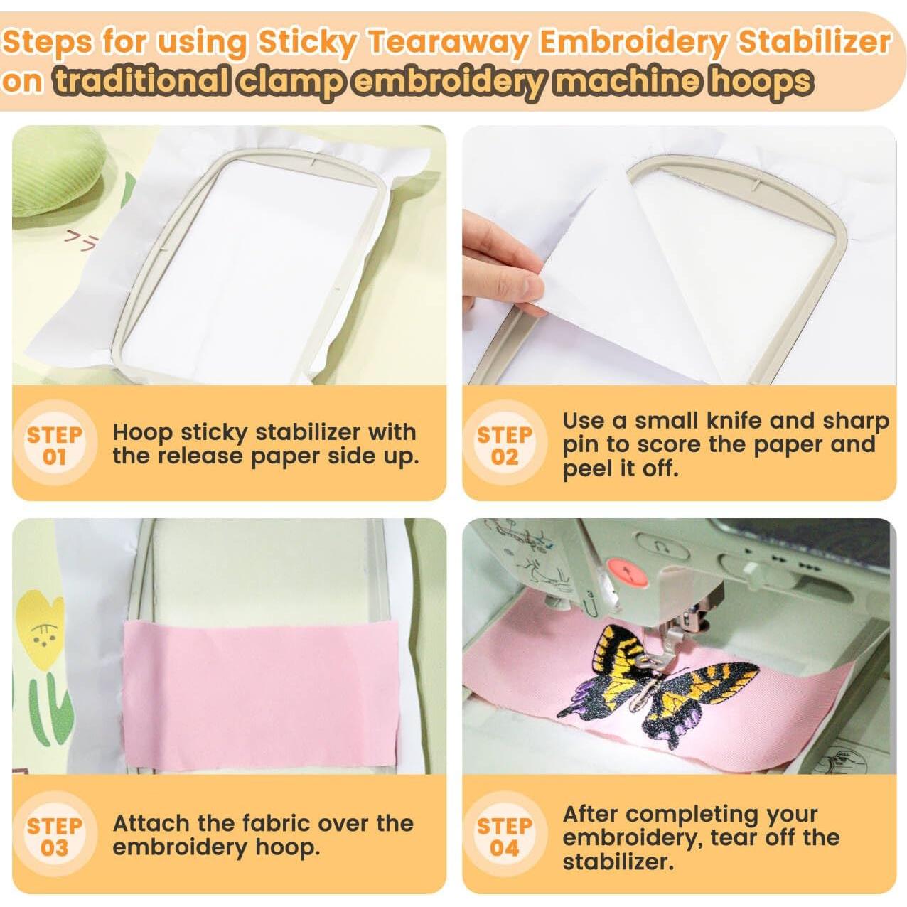 Estabilizador de Bordado Autoadhesivo New Brothread 30.48x27.43m