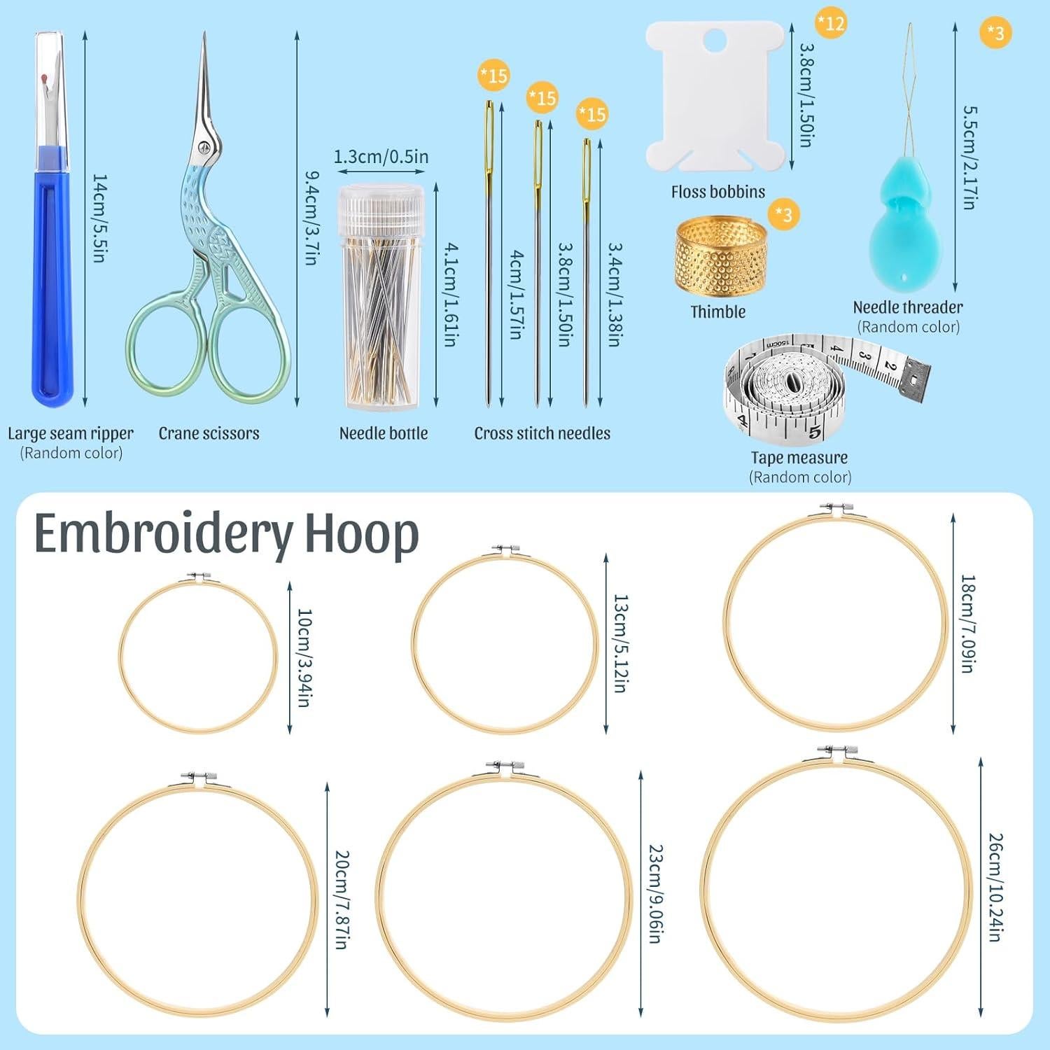 Kit de Bordado ZXIIXZ 72 Piezas para Principiantes