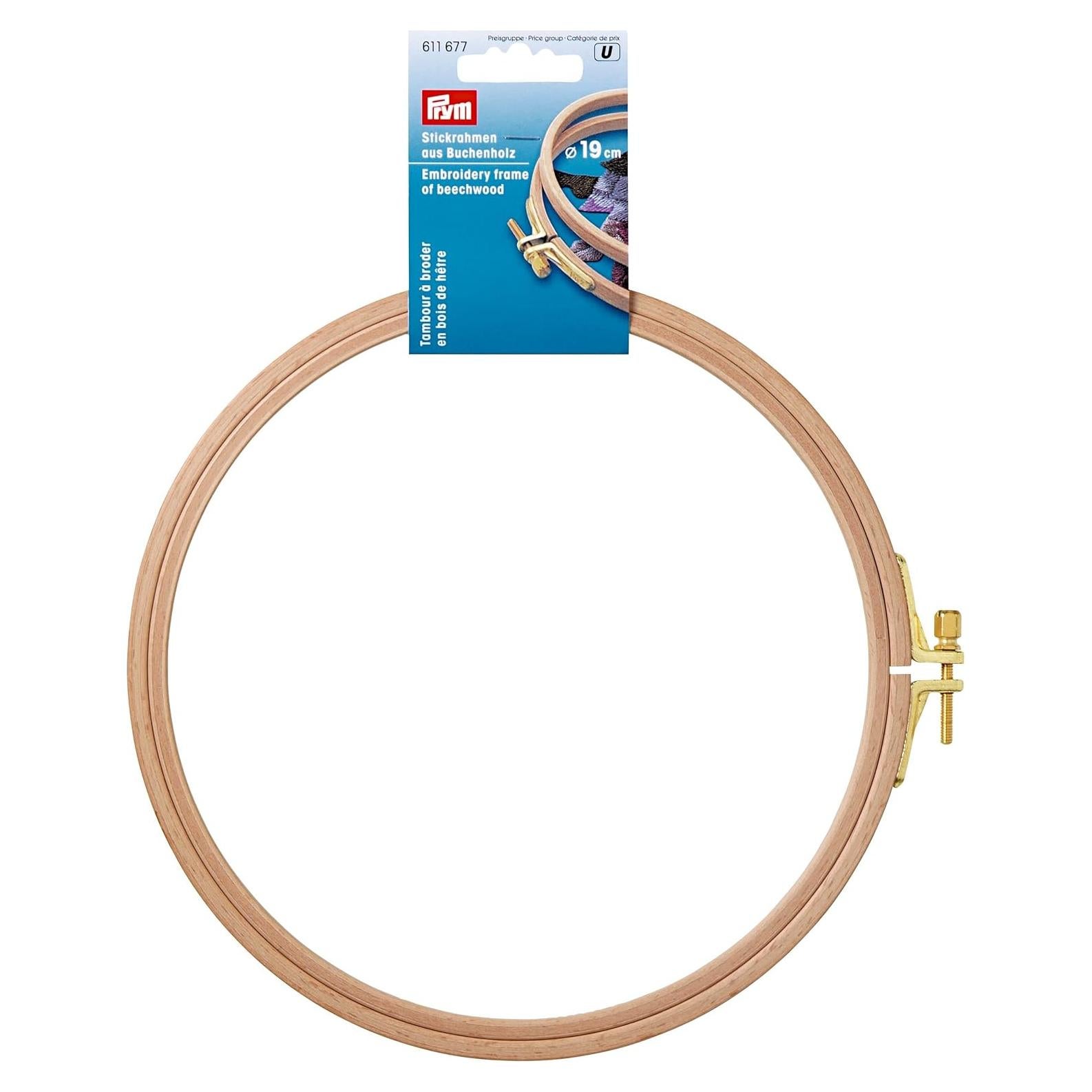 Marco de Bordado Prym 19cm Madera de Haya Ajustable
