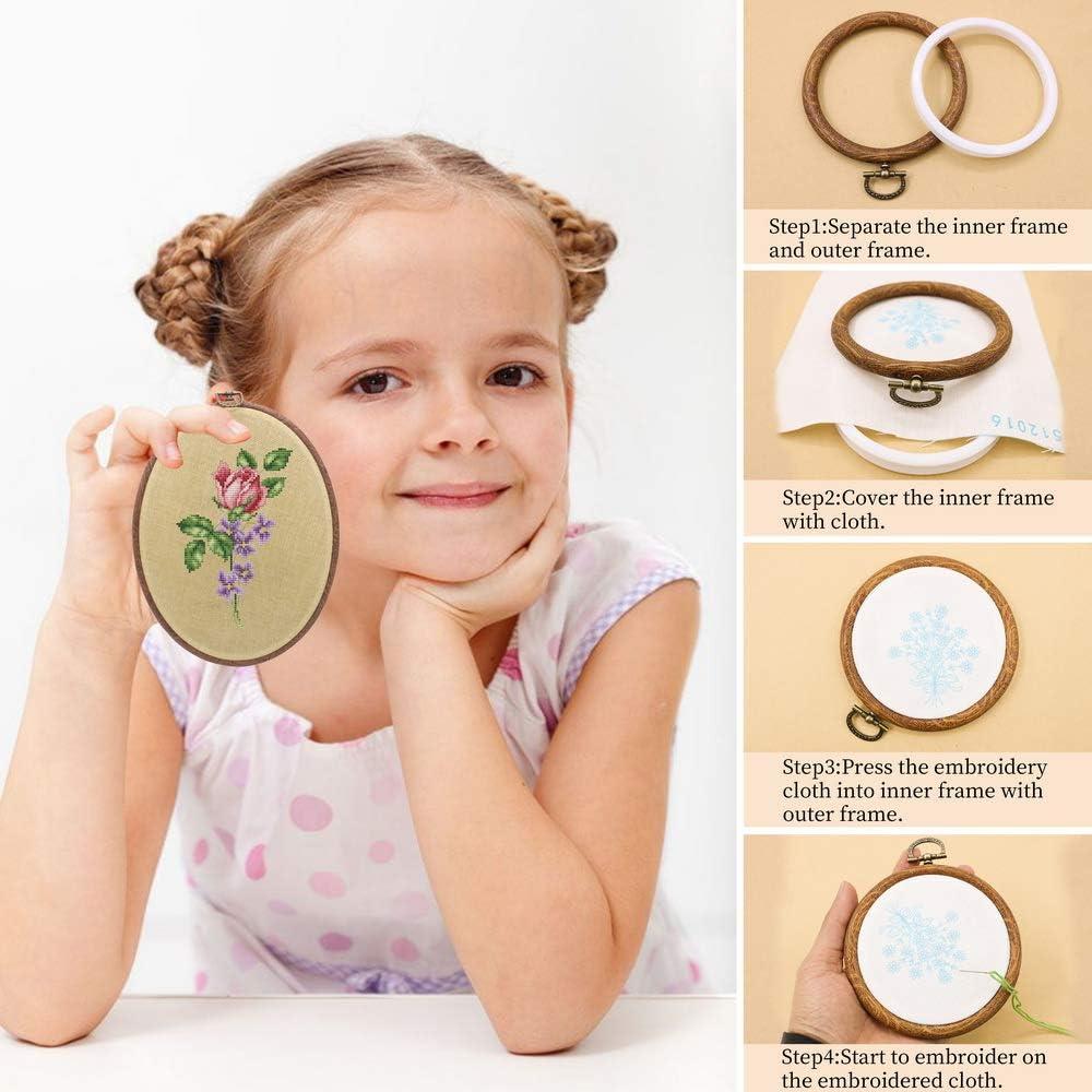 5 Aros de Bordado Redondos Guofa 20.32 cm Decorativos