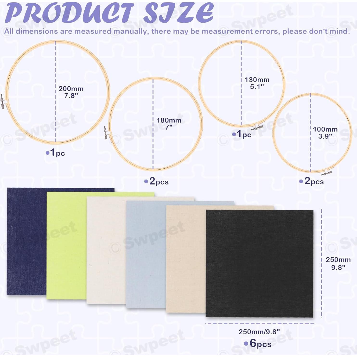Kit de Bordado Swpeet 21 Piezas con Tela de Lino y Hilo