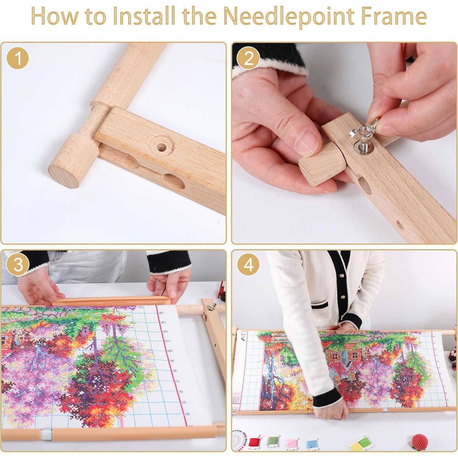 Marco de Bordado Desmontable Guofa 76.8x30cm Madera Natural