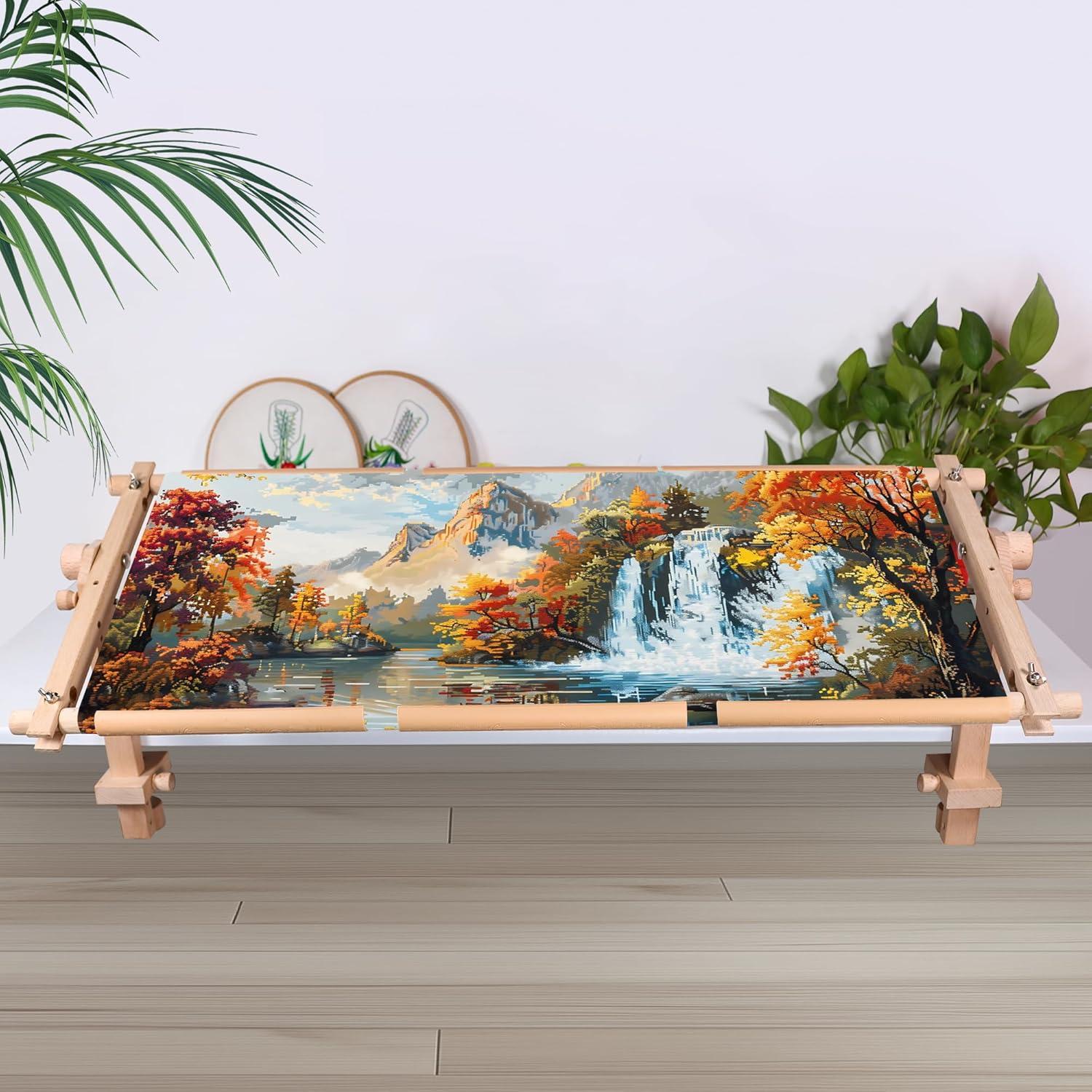 Marco de Bordado Desmontable Guofa 76.8x30cm Madera Natural