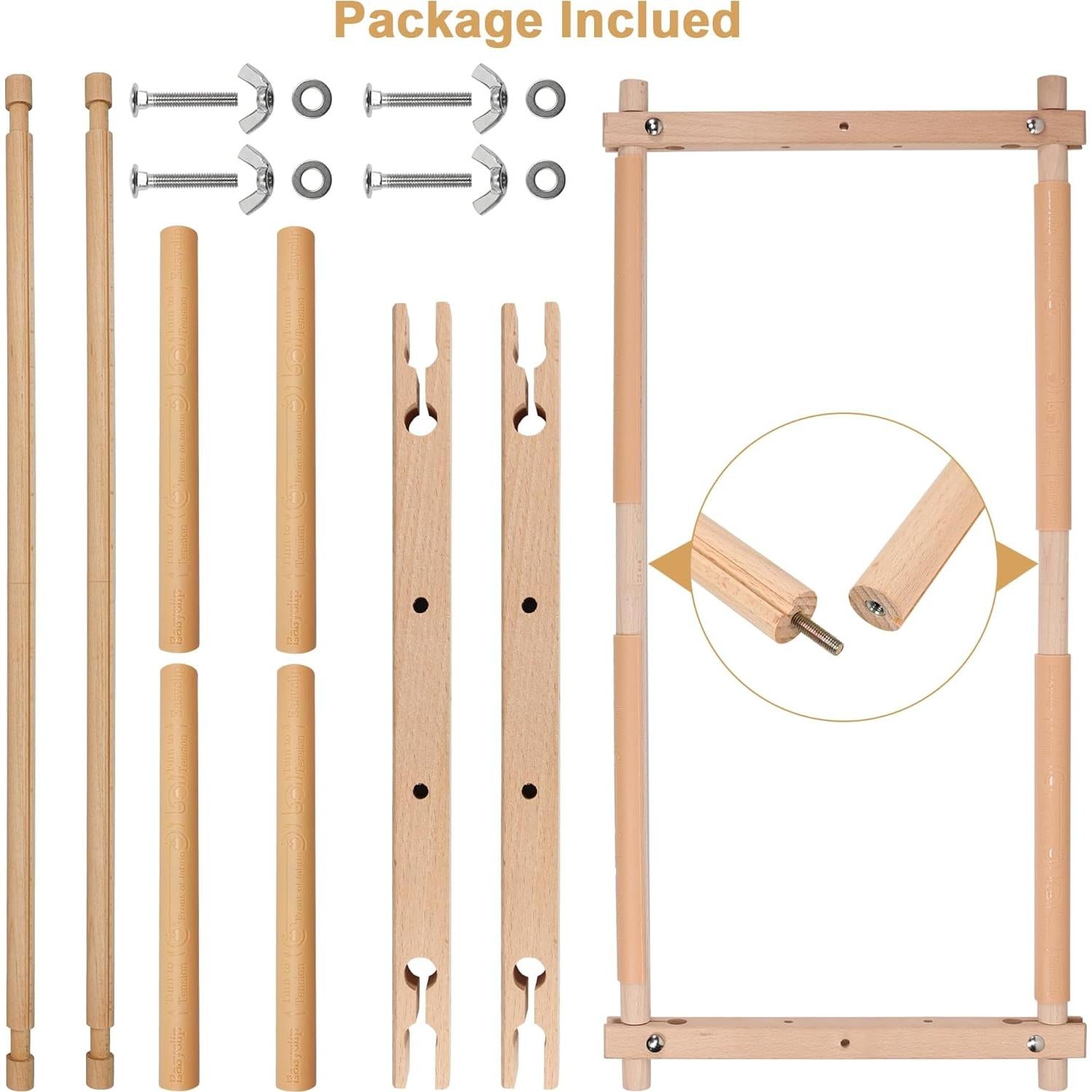 Marco de Bordado Desmontable Guofa 76.8x30cm Madera Natural