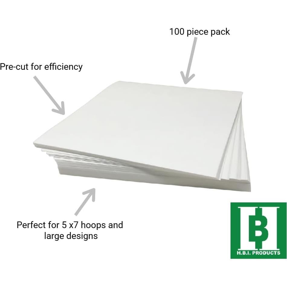 Estabilizador Tear Away H.B.I. 10"x12" 100 hojas 0.48 kg