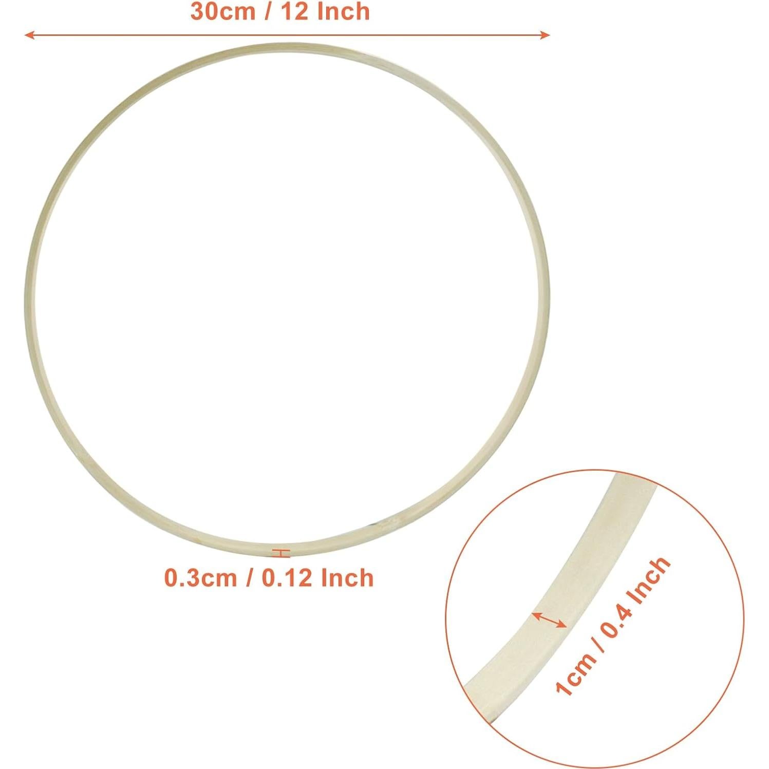 Hitefu 6 Aros Florales de Bambú 30 cm para Manualidades