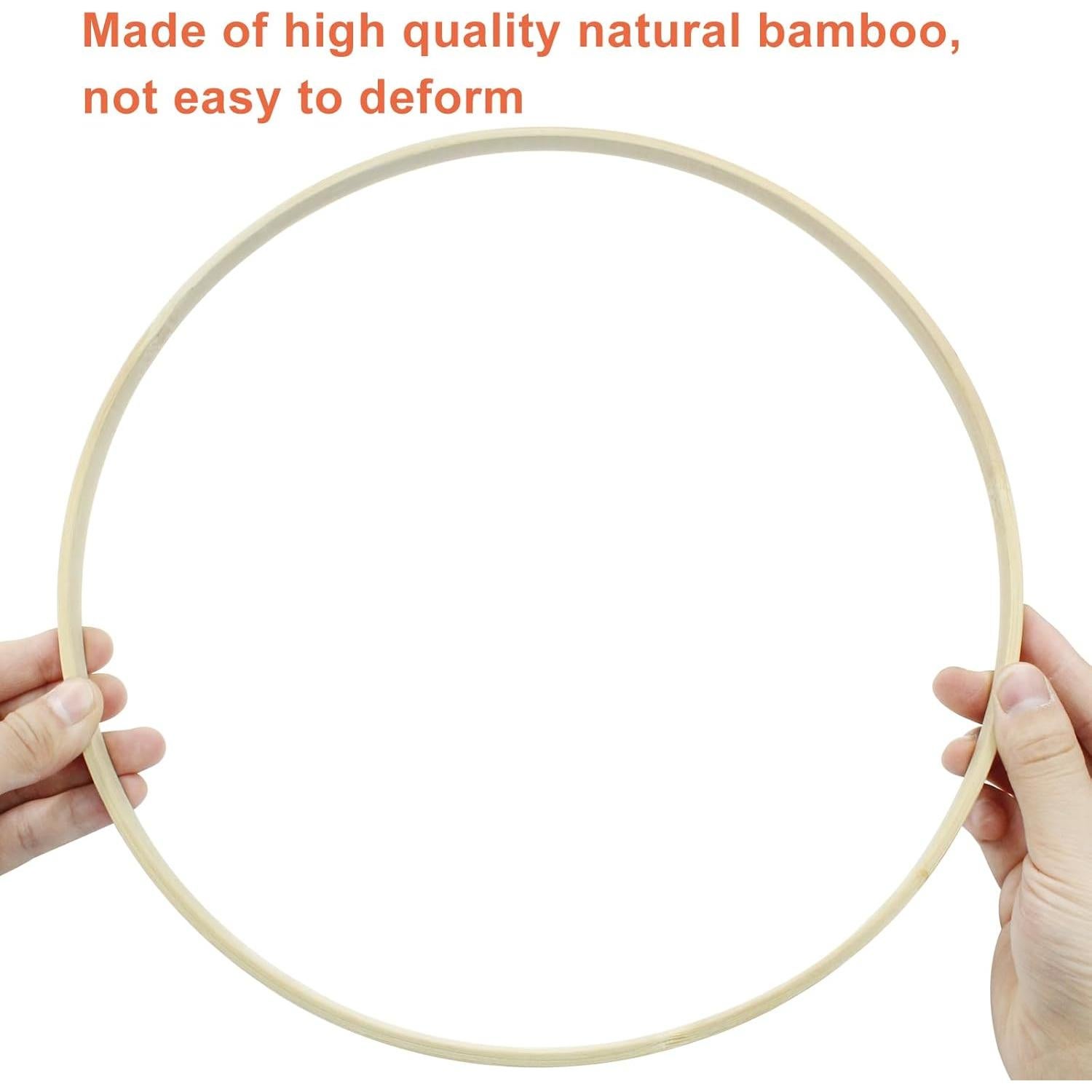 Hitefu 6 Aros Florales de Bambú 30 cm para Manualidades