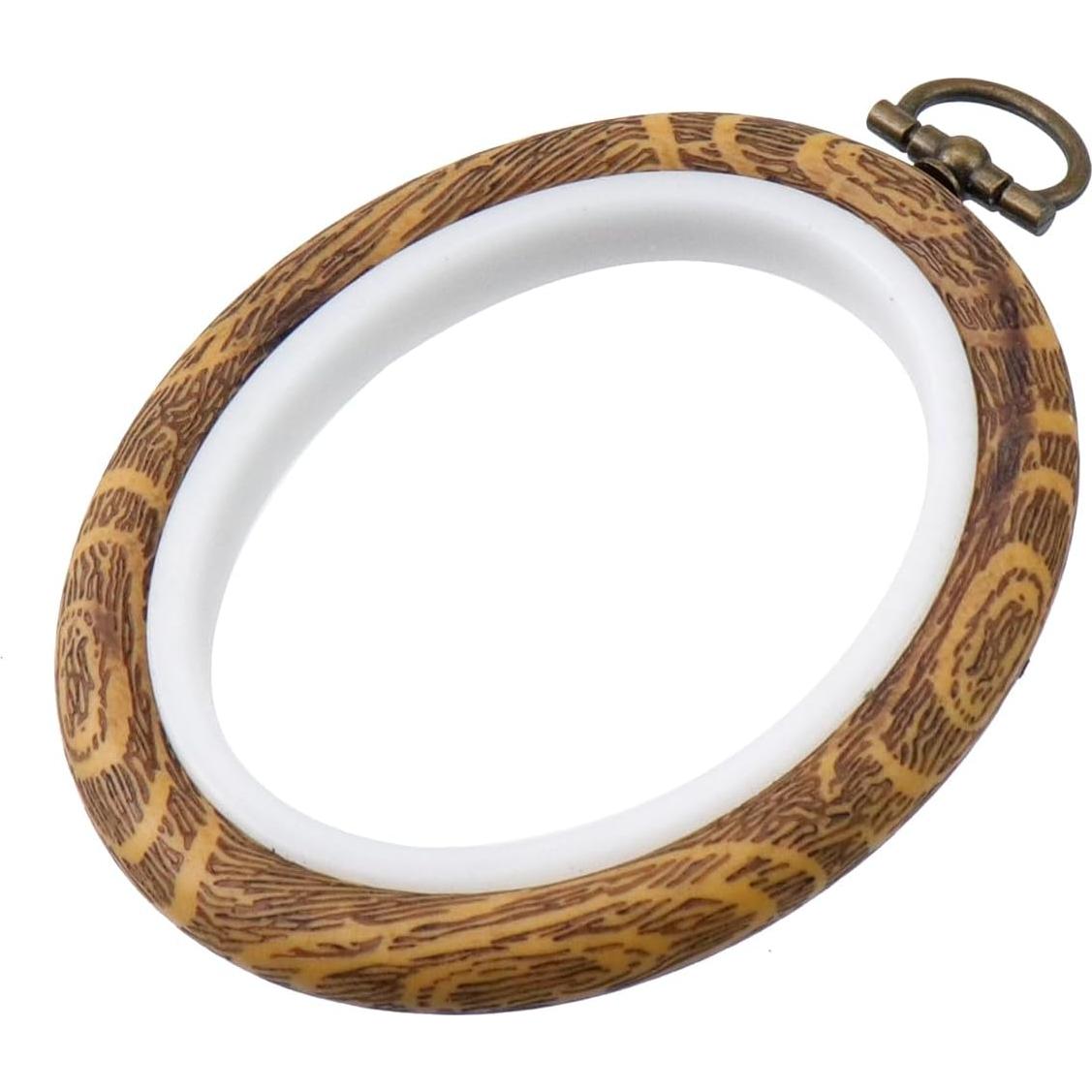 Aros de Bordado Ovalados Semetall 4pcs 60x75mm Imitación Madera