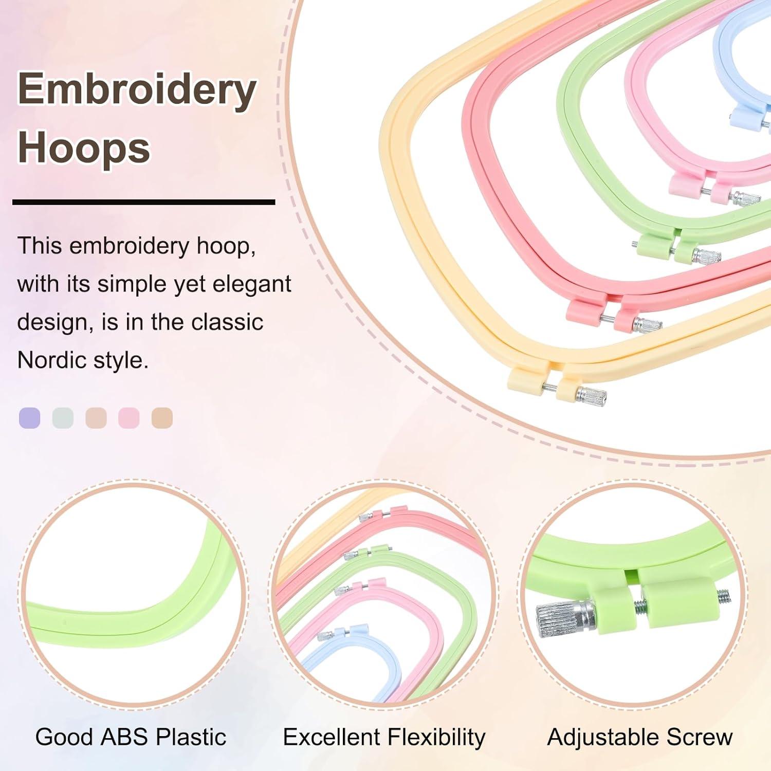 Aros de Bordado Rectangulares PATIKIL 18x26 cm Verde - 2 Piezas