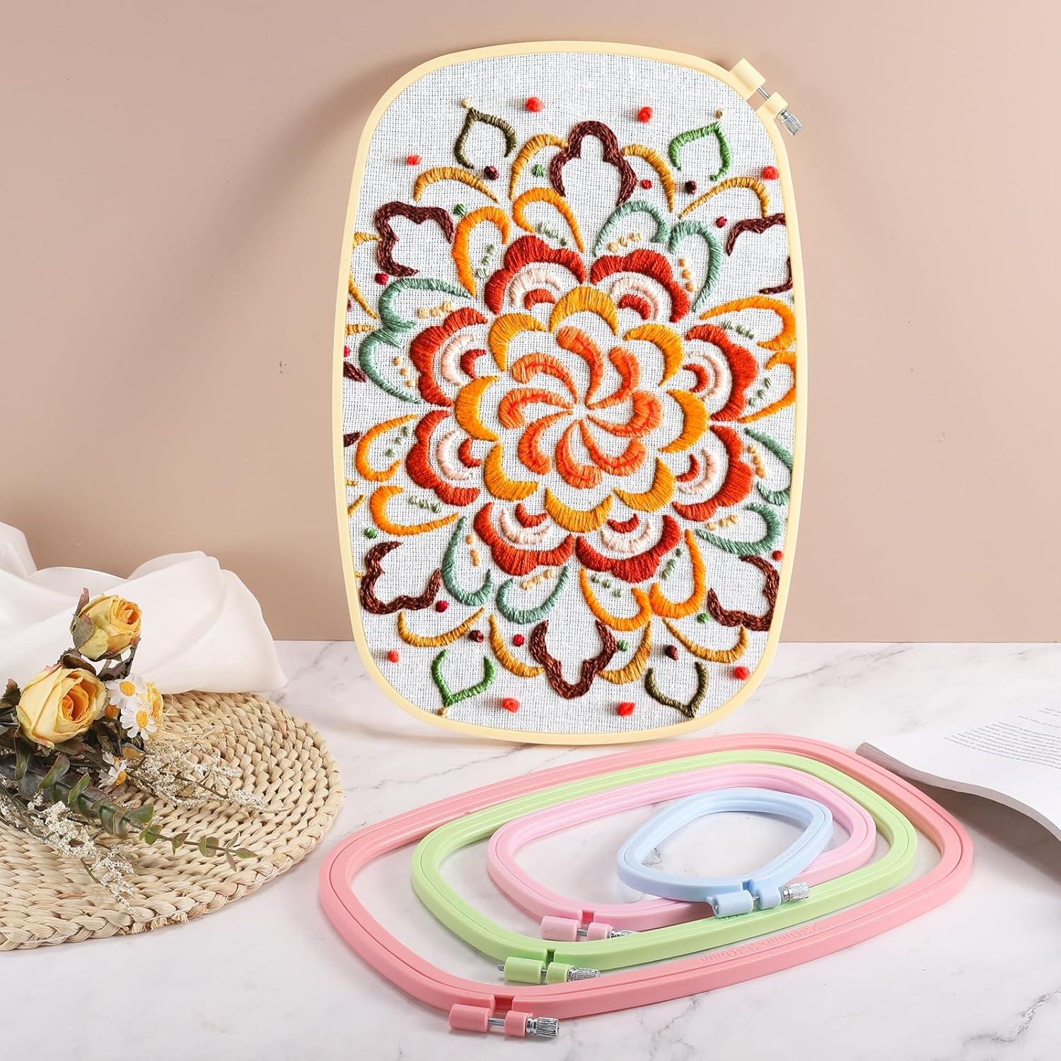 Aros de Bordado Rectangulares PATIKIL 18x26 cm Verde - 2 Piezas