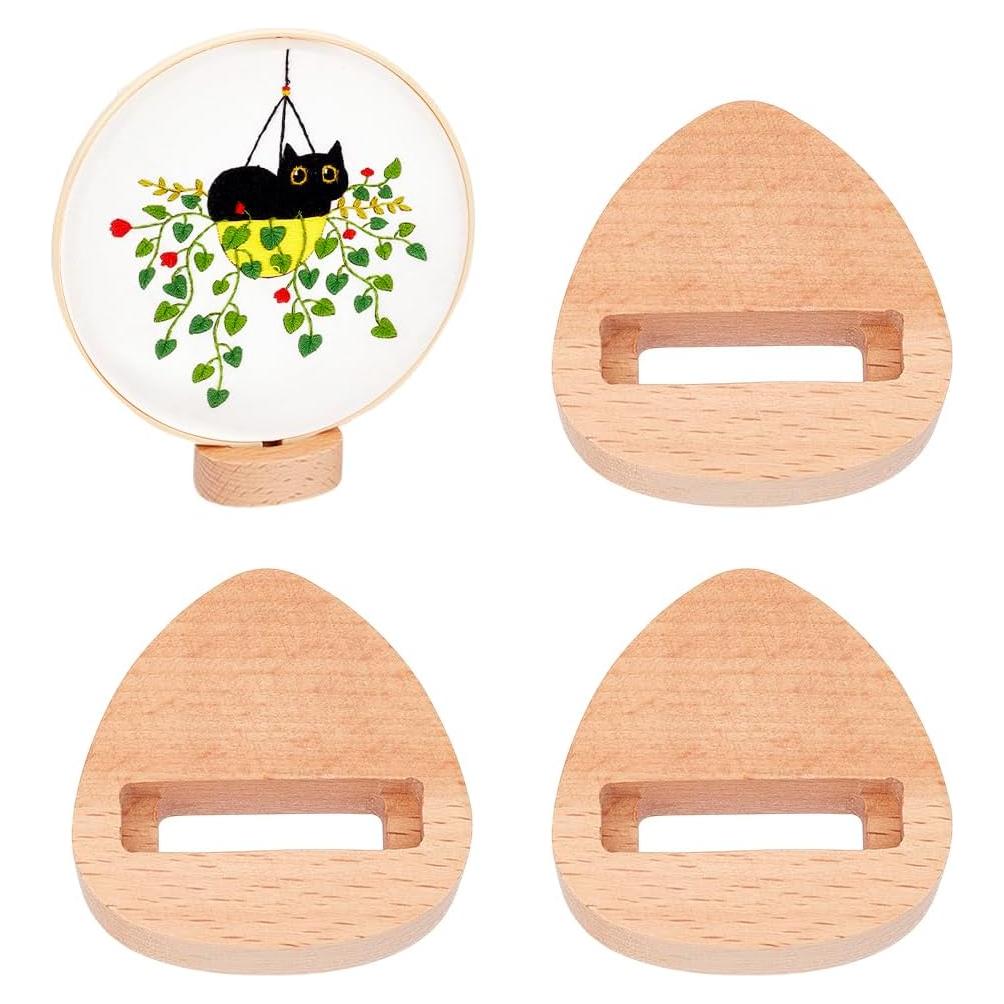 Soporte de Exhibición para Aros de Bordado OLYCRAFT 4 Piezas Madera