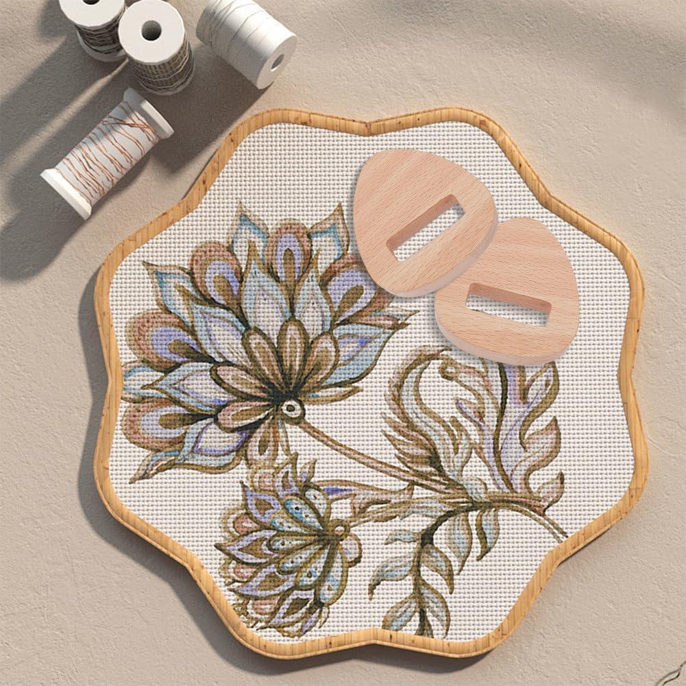 Soporte de Exhibición para Aros de Bordado OLYCRAFT 4 Piezas Madera