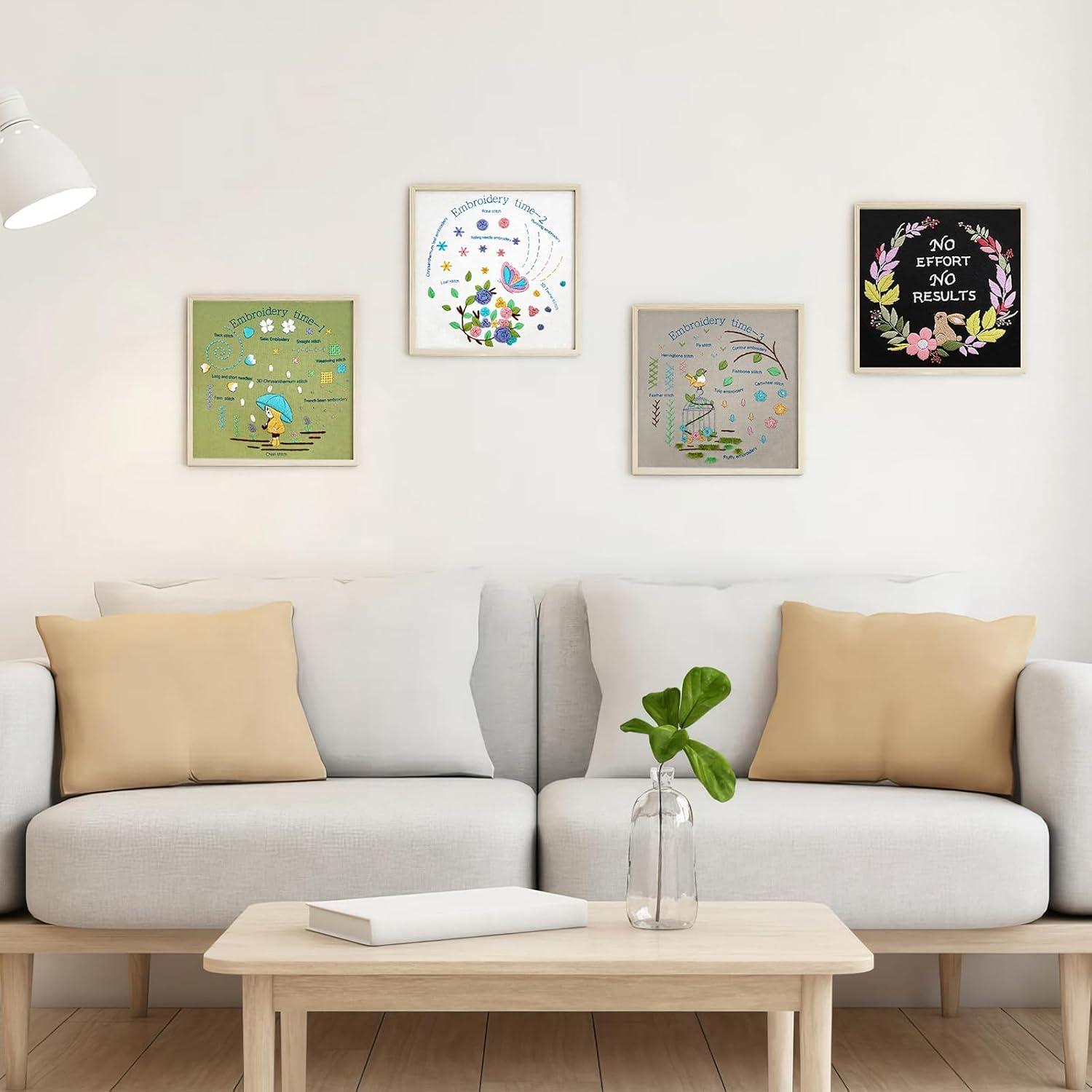 Kit de Bordado para Principiantes ERKOON con 5 Patrones y Herramientas