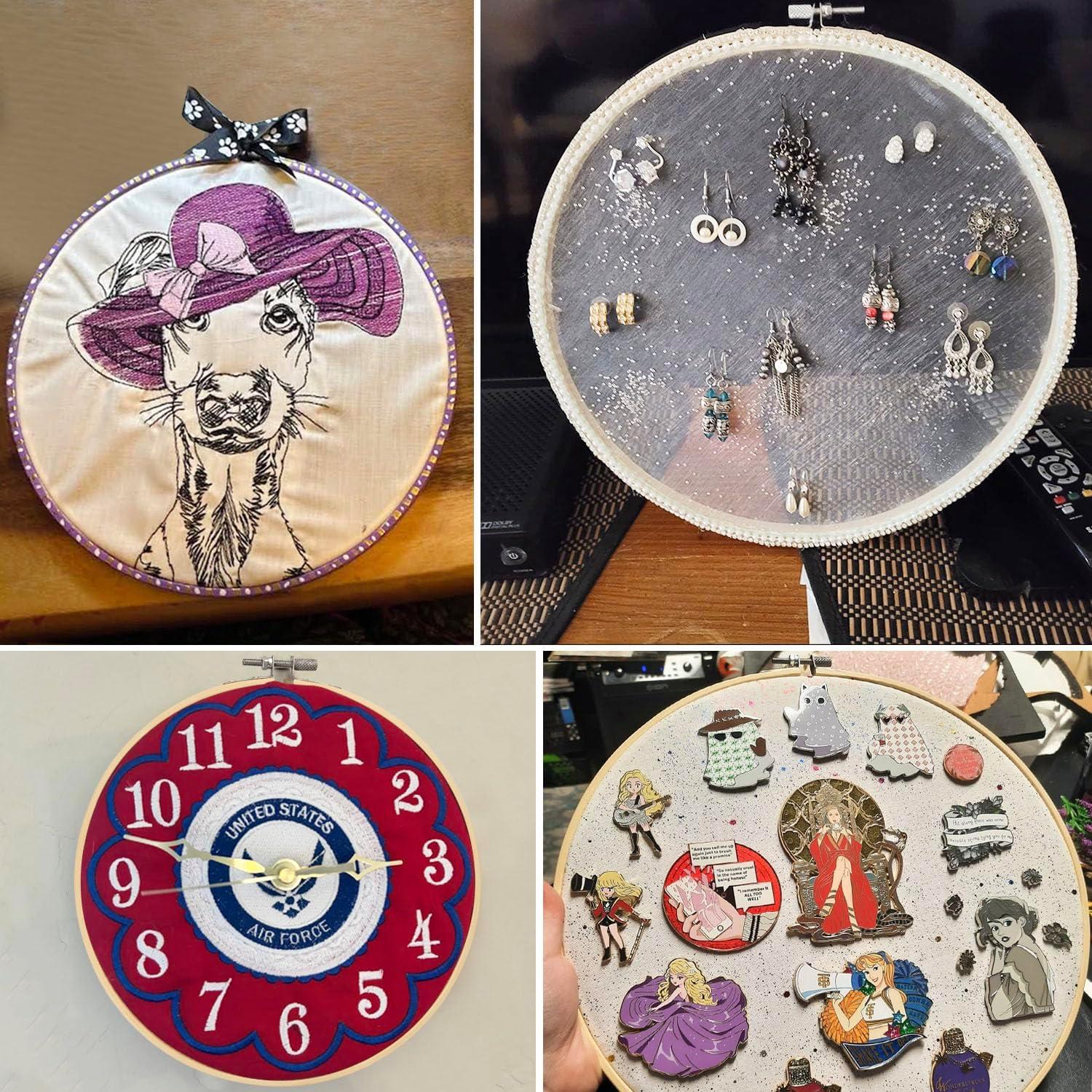 Juego de 16 Aros de Bordado Geytetqi 25 cm de Bambú Ecológico