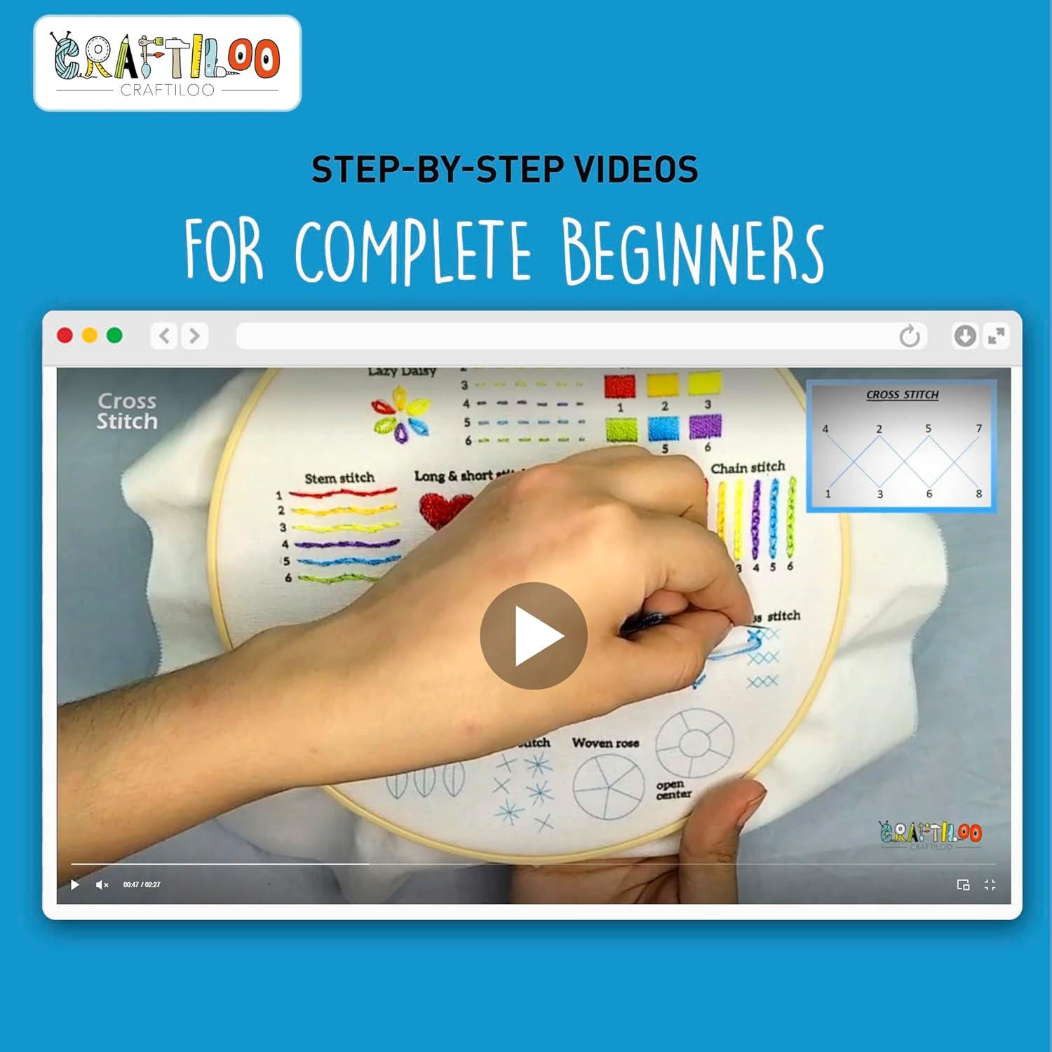 Kit de Bordado Craftiloo Elefante para Principiantes 20cm