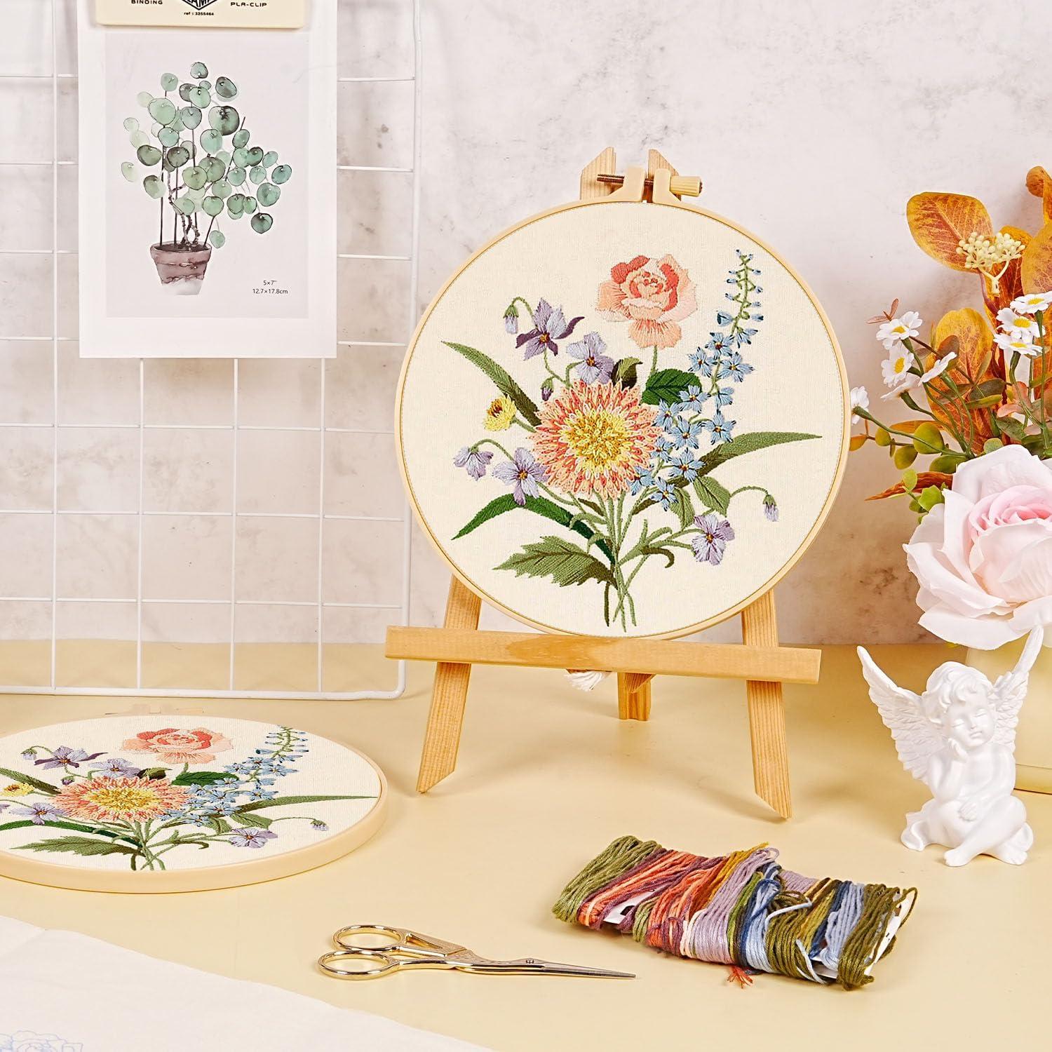 Kit de Bordado Floral MAMUNU para Principiantes - Manualidades DIY