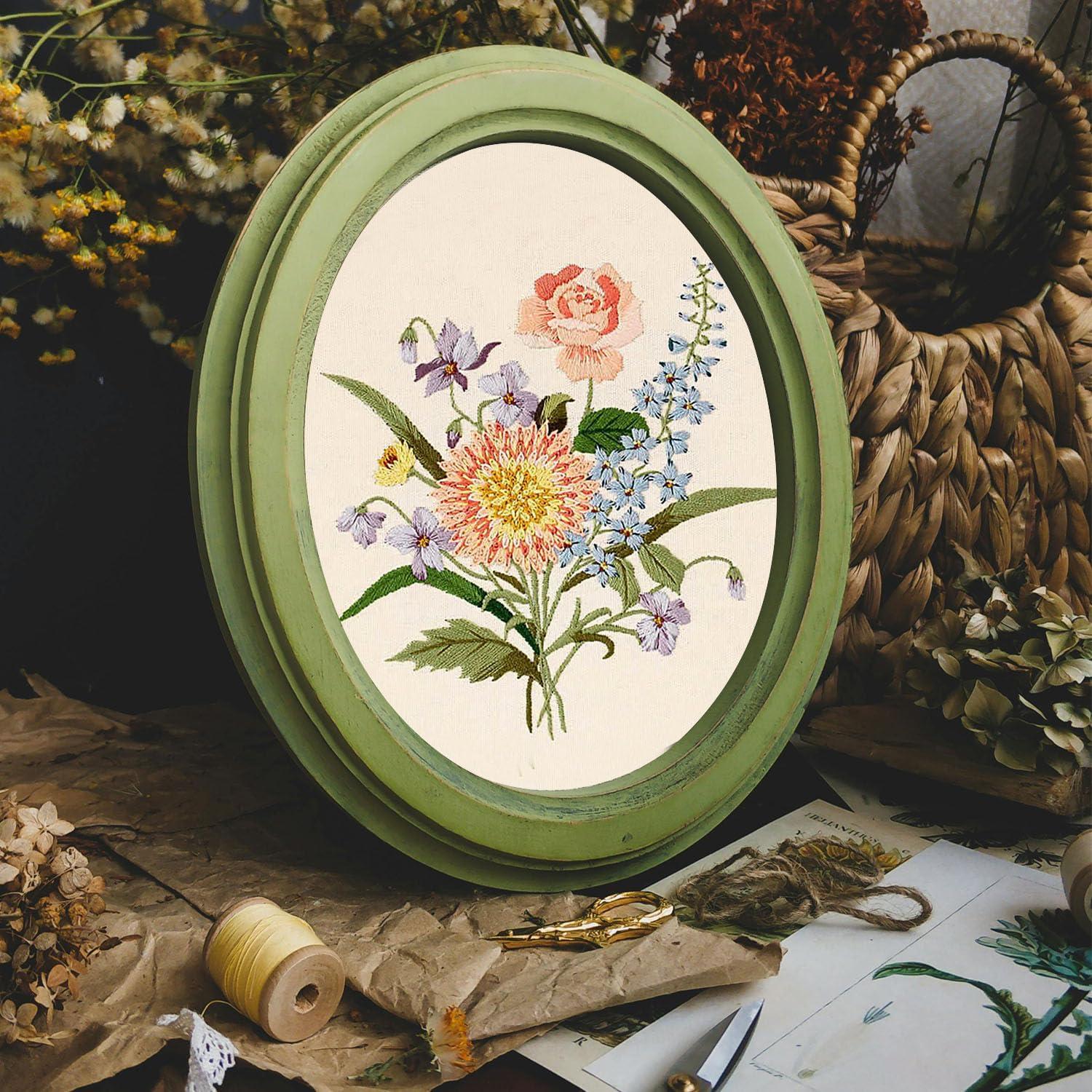 Kit de Bordado Floral MAMUNU para Principiantes - Manualidades DIY