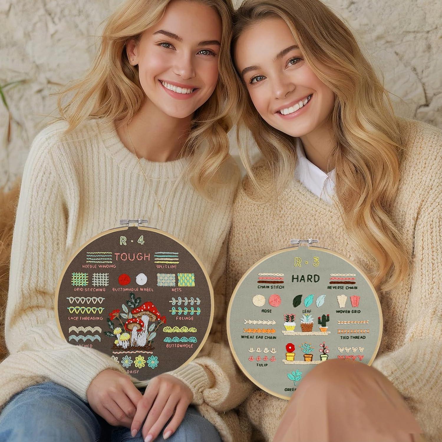 Kit de Bordado para Principiantes Cyanfour - 4 Etapas, 42 Piezas