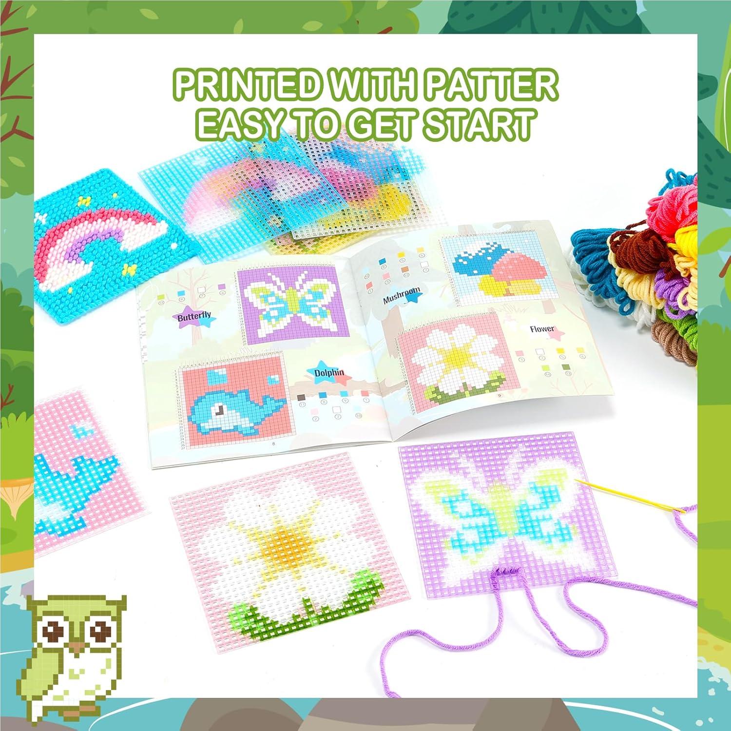 Kit de Bordado de Punto de Cruz Pllieay 10 en 1 para Niños