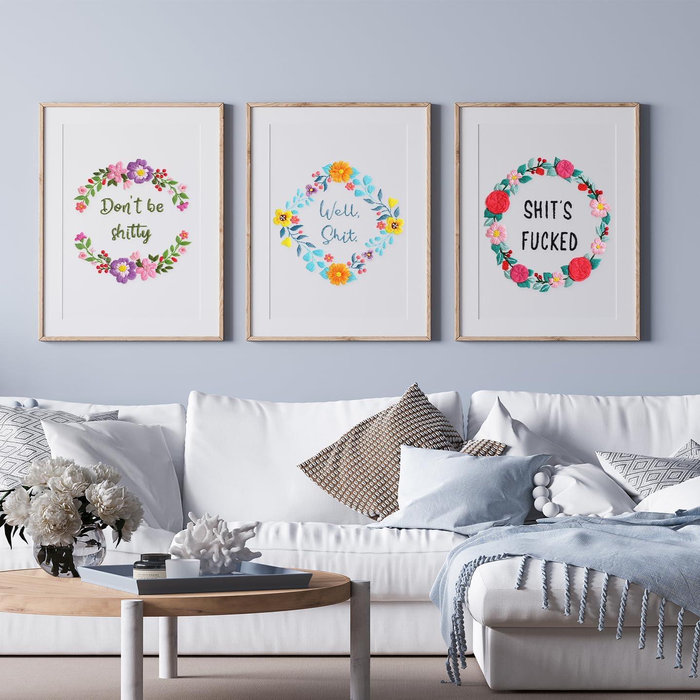 Kit de Bordado Louise Maelys 3 Piezas Floral para Adultos