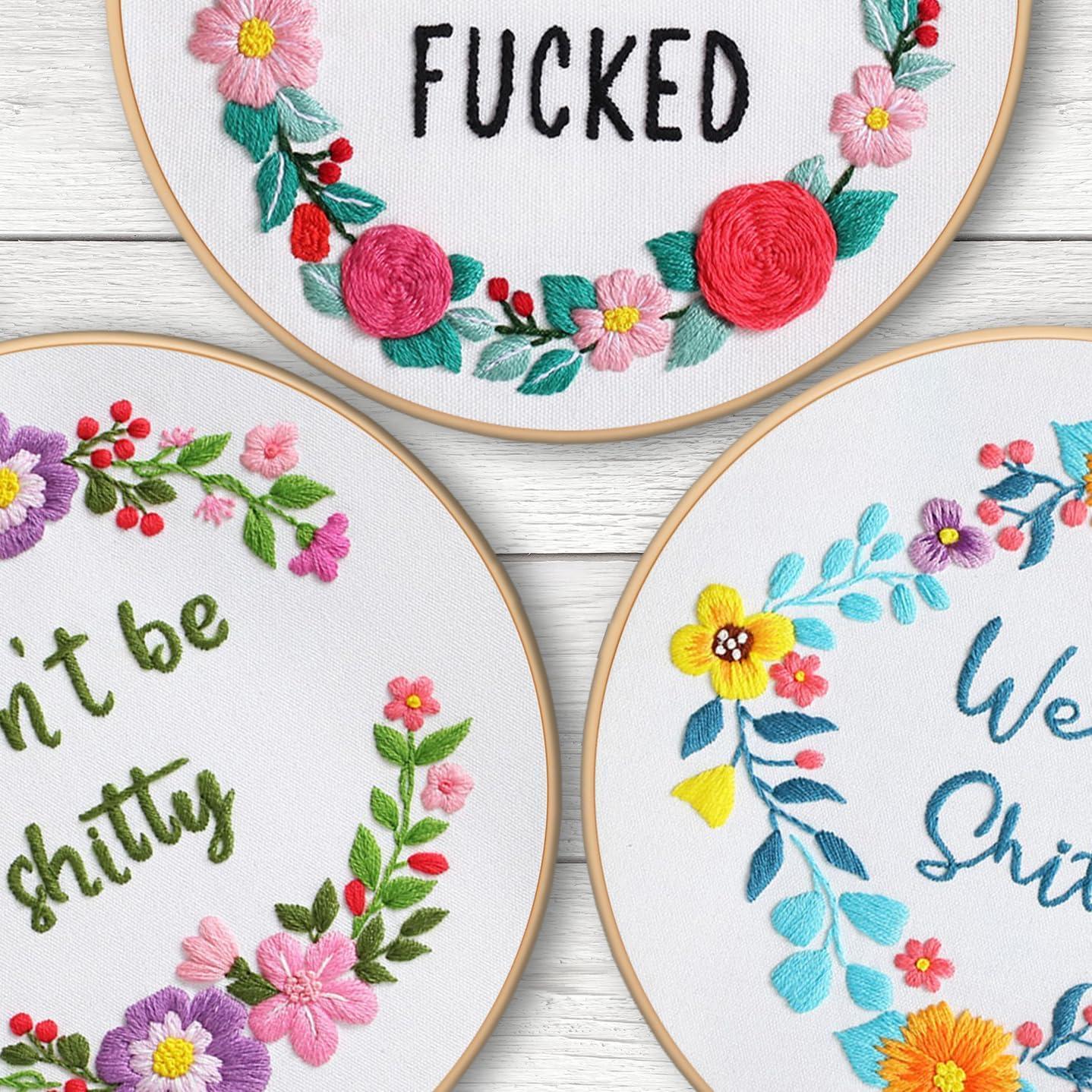 Kit de Bordado Louise Maelys 3 Piezas Floral para Adultos