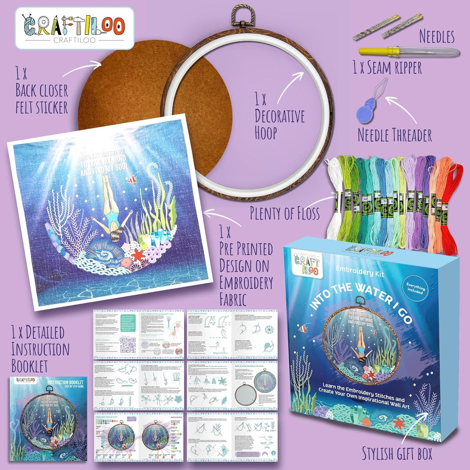 Kit de Bordado CRAFTILOO Into The Water para Principiantes