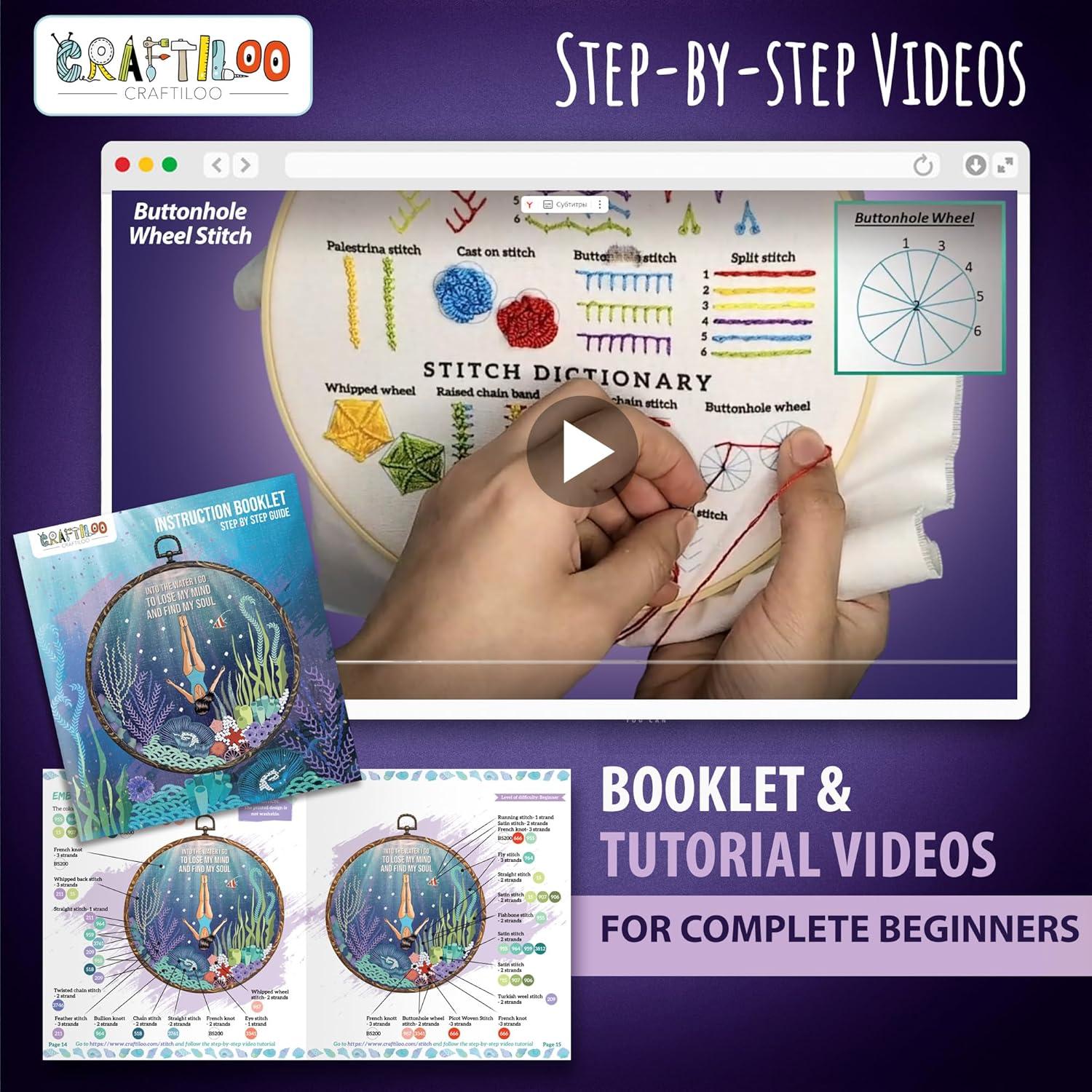 Kit de Bordado CRAFTILOO Into The Water para Principiantes