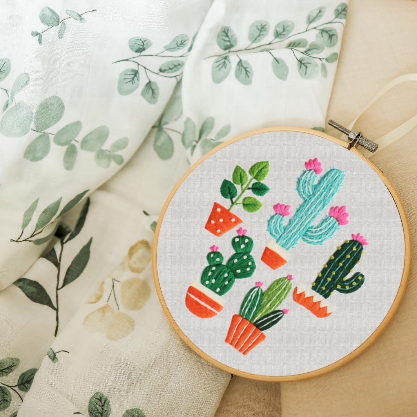 Kit de Bordado de Cactus Louise Maelys para Principiantes - 3 Piezas