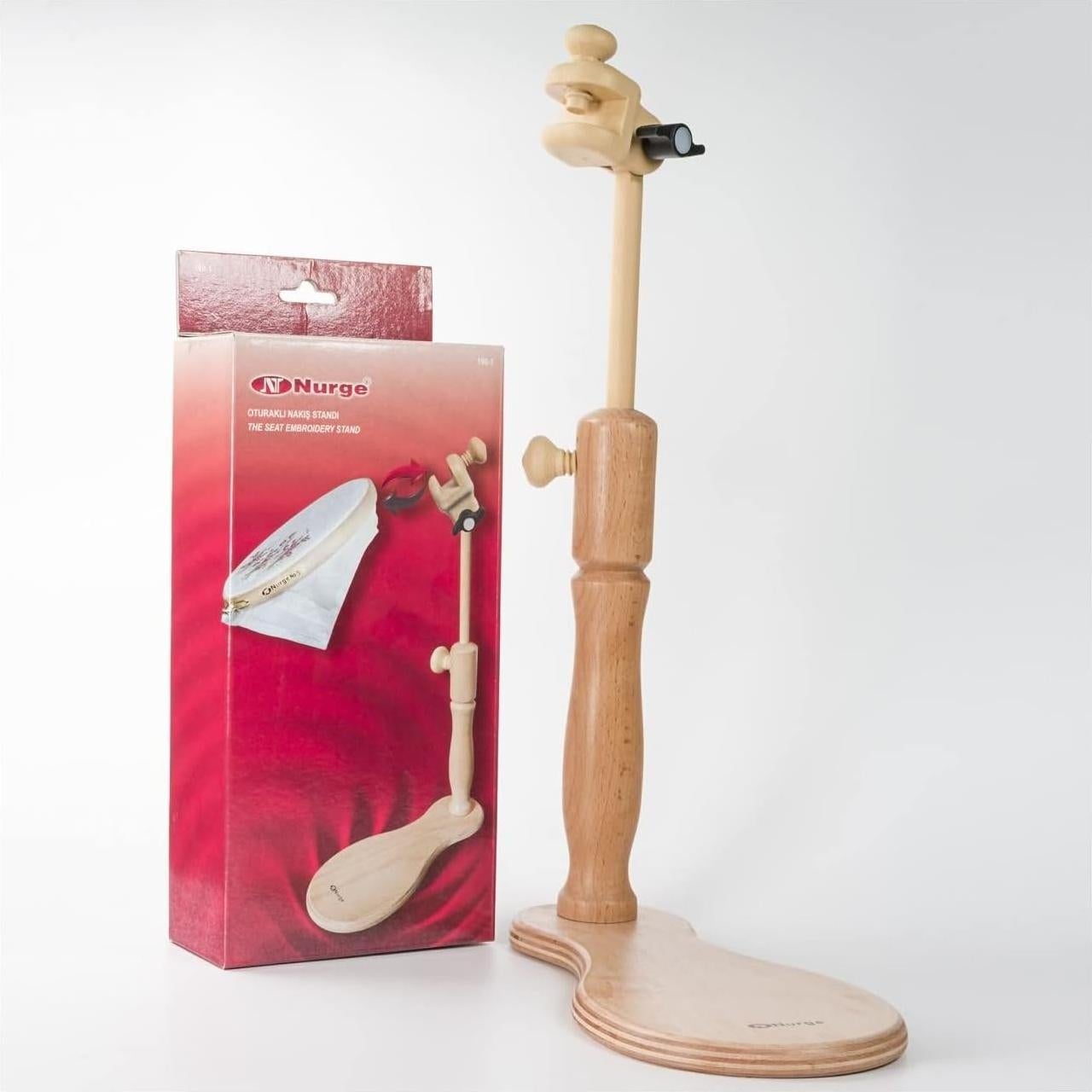 Soporte de Mesa de Bordado Ajustable NURGE 190-1 Madera Natural