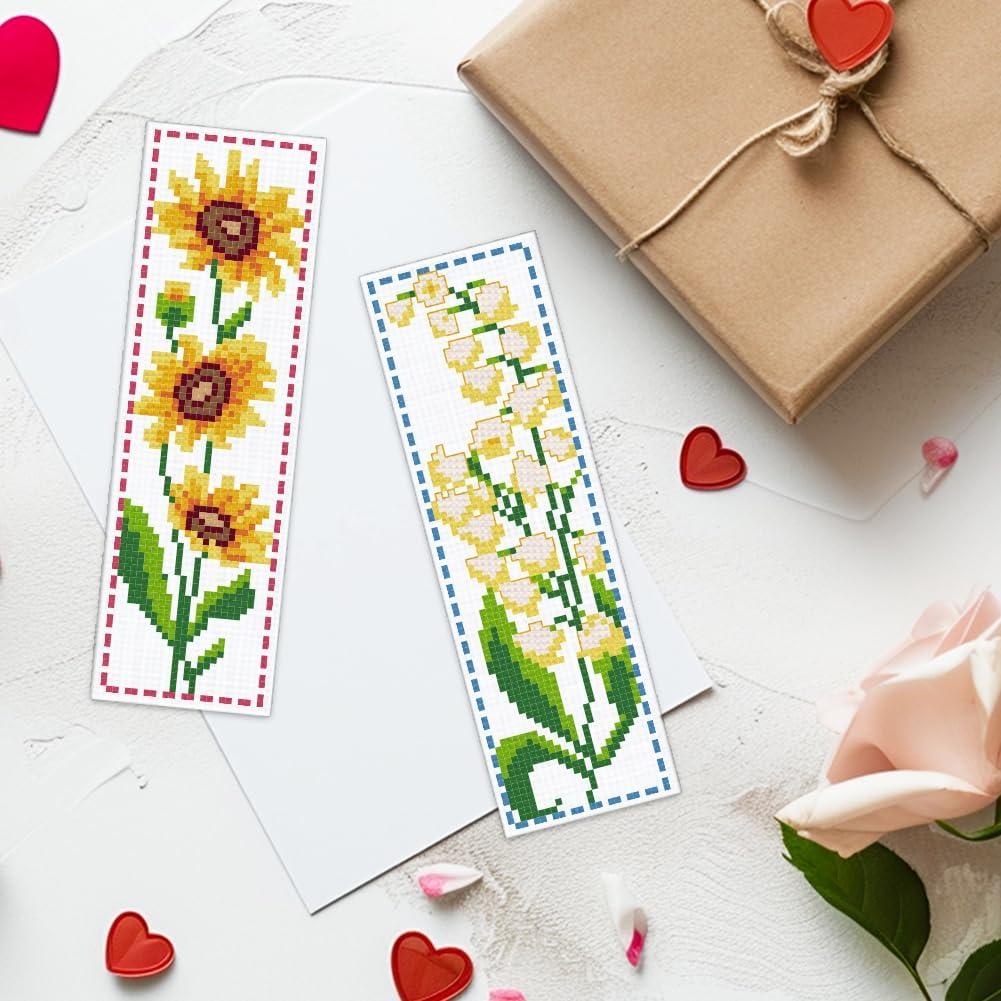 Kit de Punto de Cruz ACRNIGHEET 6 Piezas Floral 11CT