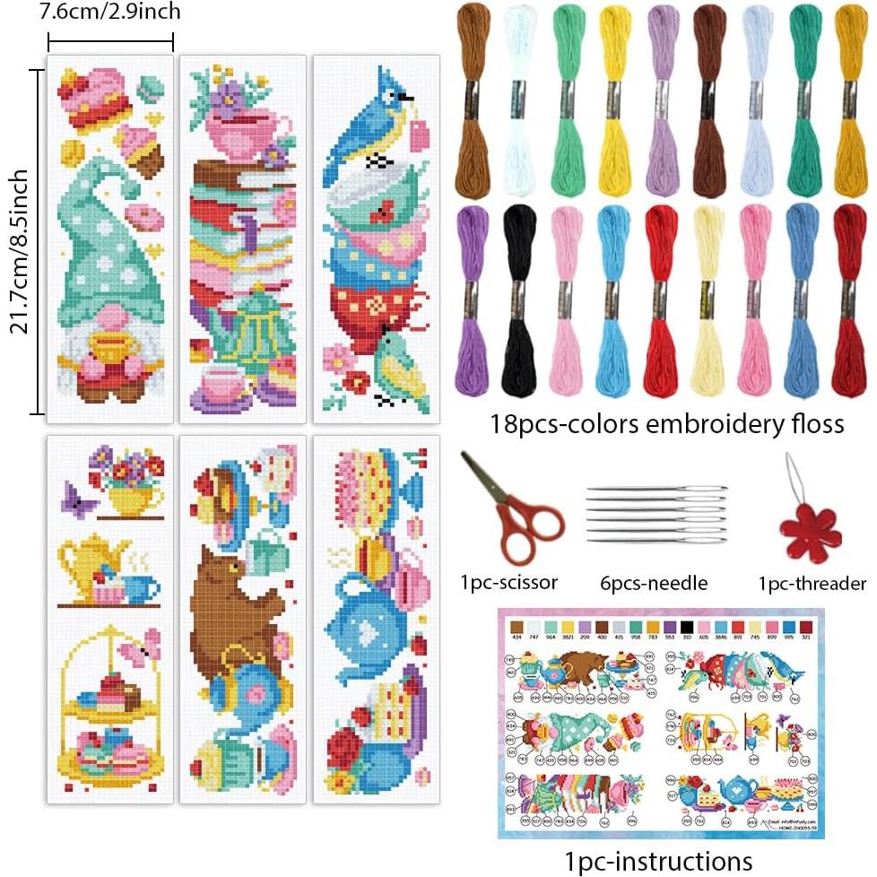 Kit de Marcadores de Cruce de Puntos INFUNLY 6 Piezas DIY