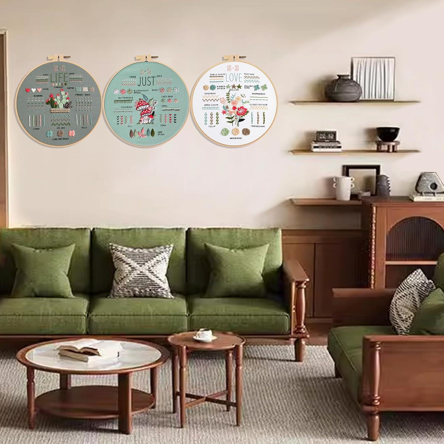 Kit de Bordado para Principiantes Consss - 3 Patrones Florales