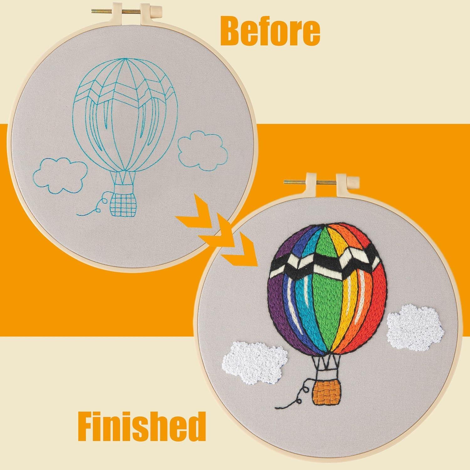 Kit de Bordado Culberta Mini Globo Aerostático para Principiantes