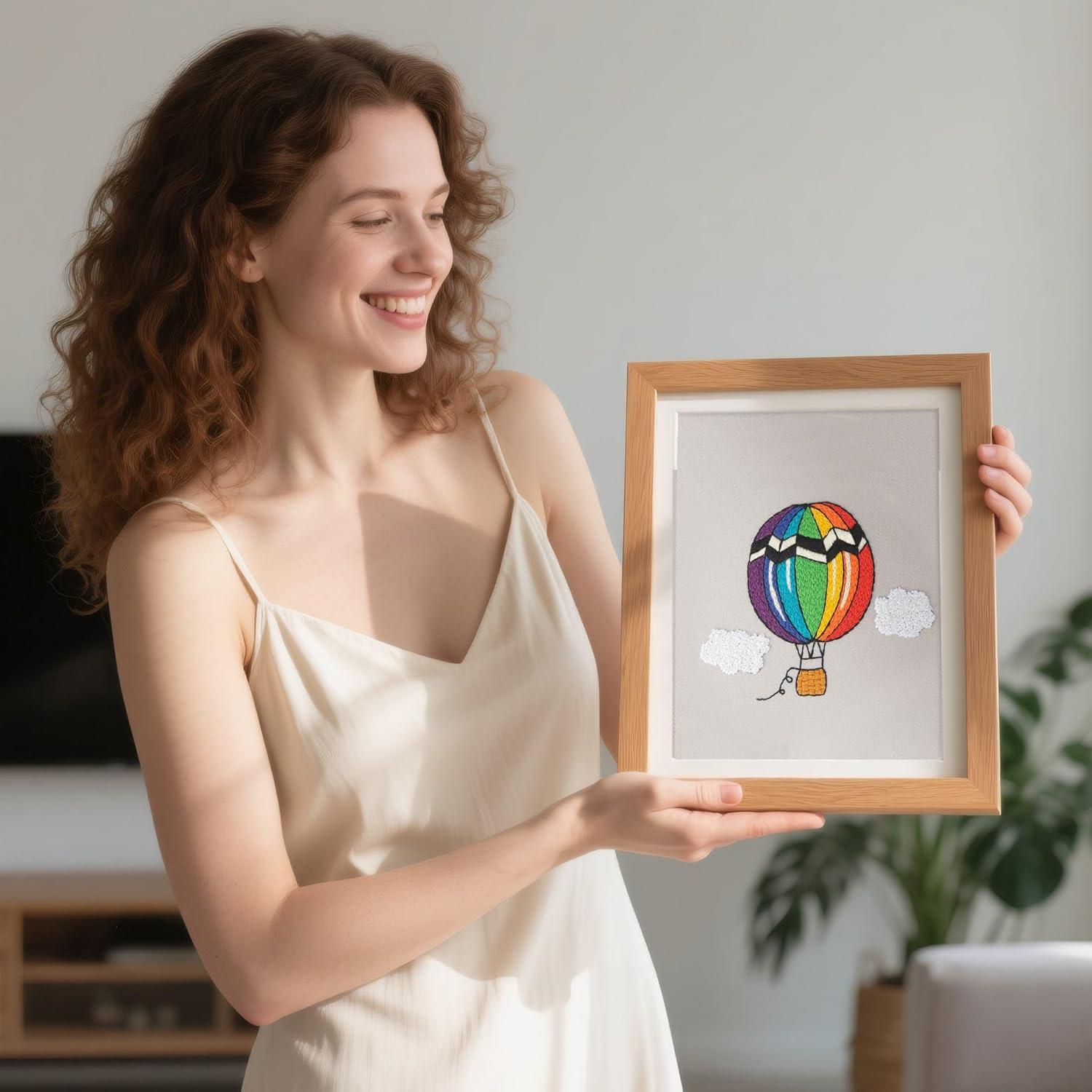 Kit de Bordado Culberta Mini Globo Aerostático para Principiantes