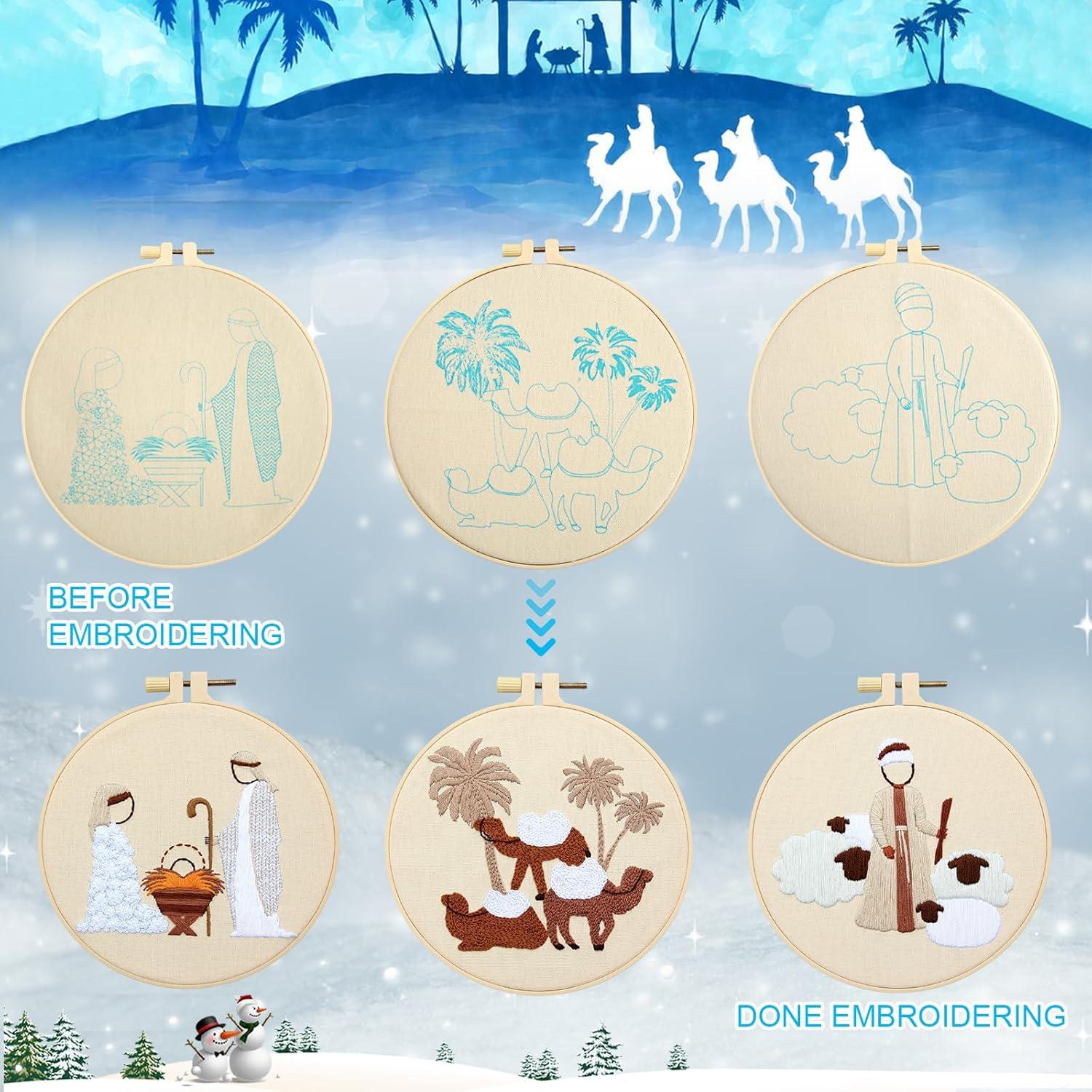 Kit de Bordado de Natividad Stranthother - 6 Diseños para Principiantes