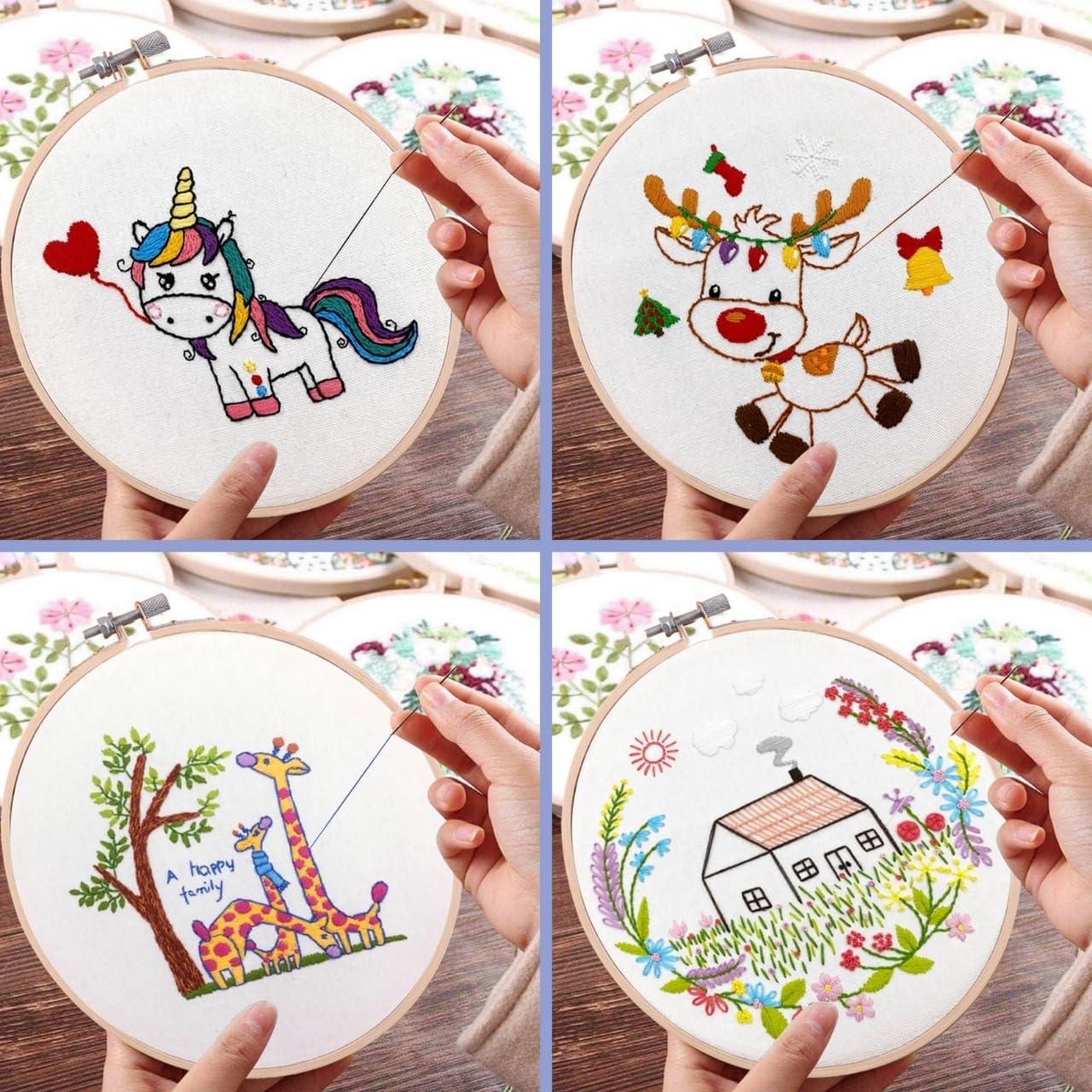 Kit de Bordado BAPPRJY para Principiantes - 4 Piezas con Patrones