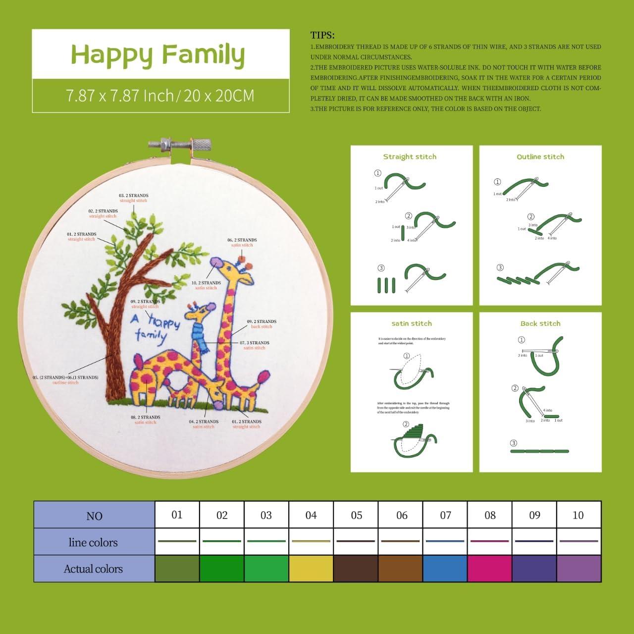 Kit de Bordado BAPPRJY para Principiantes - 4 Piezas con Patrones