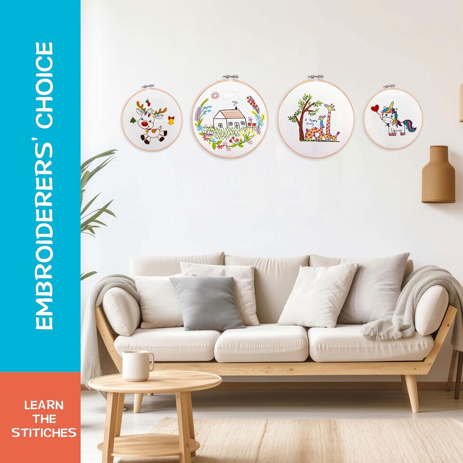 Kit de Bordado BAPPRJY para Principiantes - 4 Piezas con Patrones