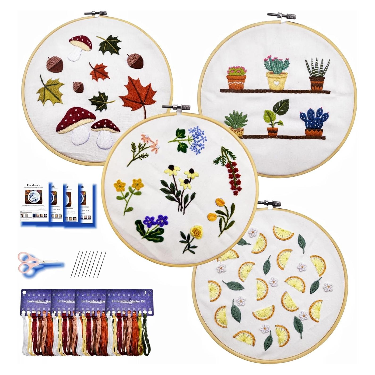 Kit de Bordado Speedura 20 cm - Iniciación Floral para Adultos